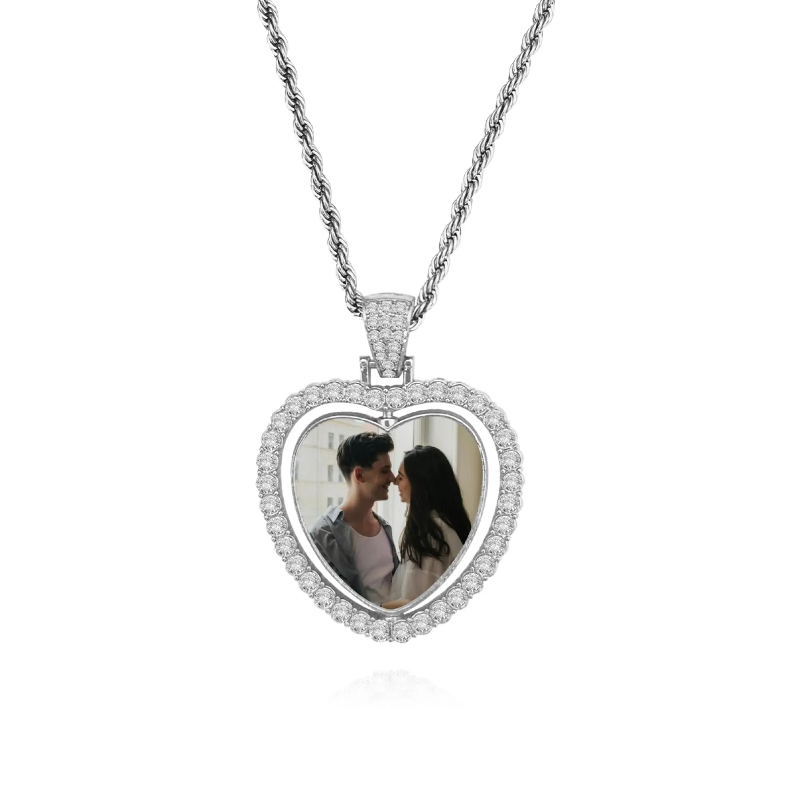 Regali personalizzati - Ciondolo personalizzato Collana personalizzata con foto acciaio inossidabile collana nome personalizzabile gioielli per Donna amica compleanno anniversario e Natale - immagine 2