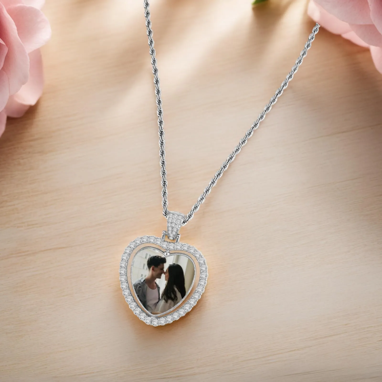 Regali personalizzati - Ciondolo personalizzato Collana personalizzata con foto acciaio inossidabile collana nome personalizzabile gioielli per Donna amica compleanno anniversario e Natale - immagine 4