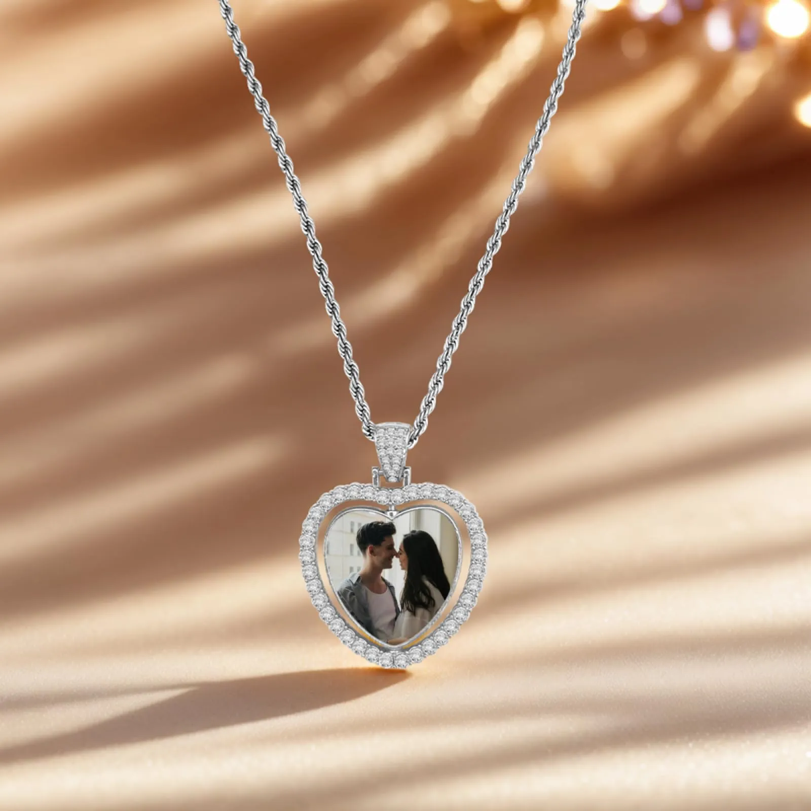 Regali personalizzati - Ciondolo personalizzato Collana personalizzata con foto acciaio inossidabile collana nome personalizzabile gioielli per Donna amica compleanno anniversario e Natale - immagine 6