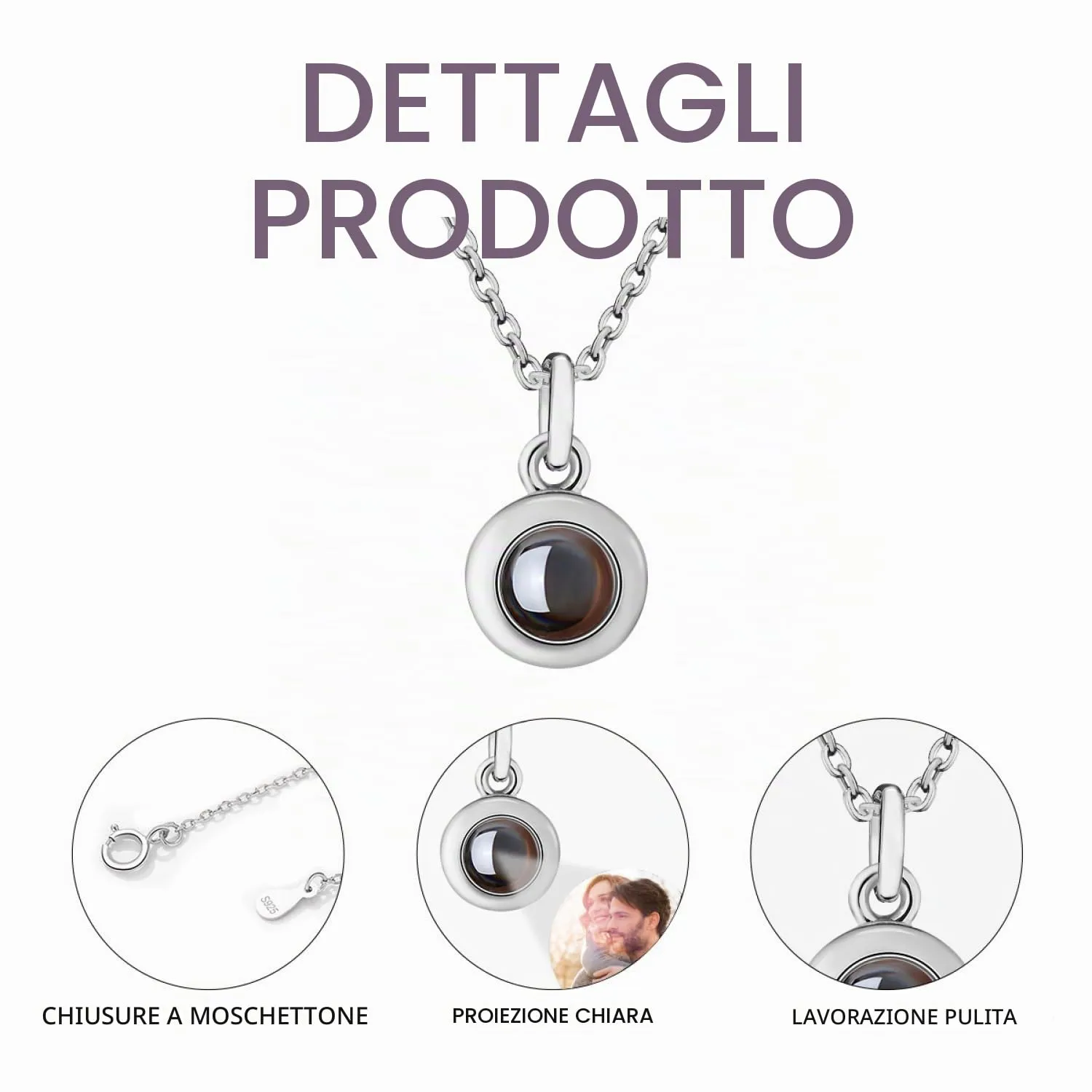 Regalo personalizzato per Donna uomo - Collana con foto personalizzata Ciondolo personalizzato collana nome personalizzabile gioielli personalizzati per san valentino compleanno anniversario - immagine 5