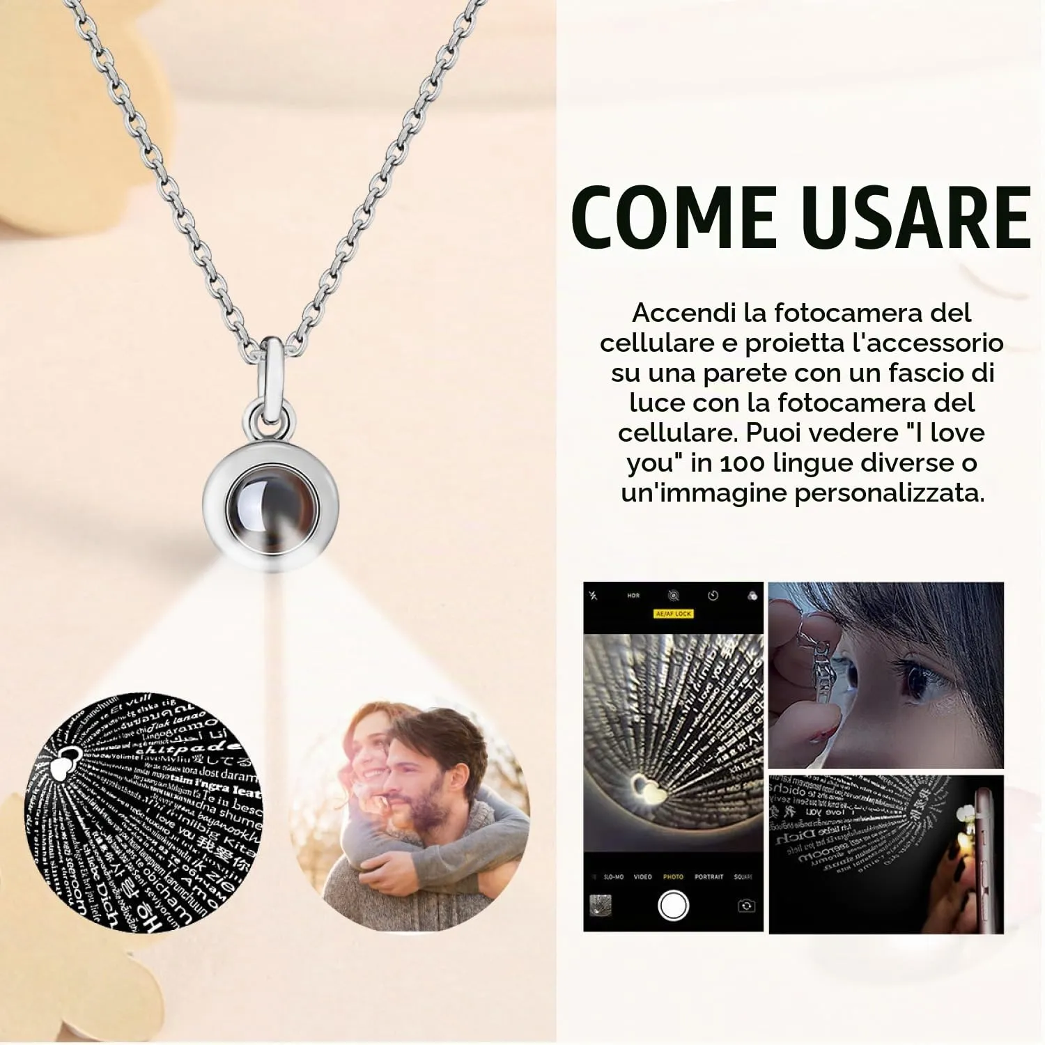 Regalo personalizzato per Donna uomo - Collana con foto personalizzata Ciondolo personalizzato collana nome personalizzabile gioielli personalizzati per san valentino compleanno anniversario - immagine 6