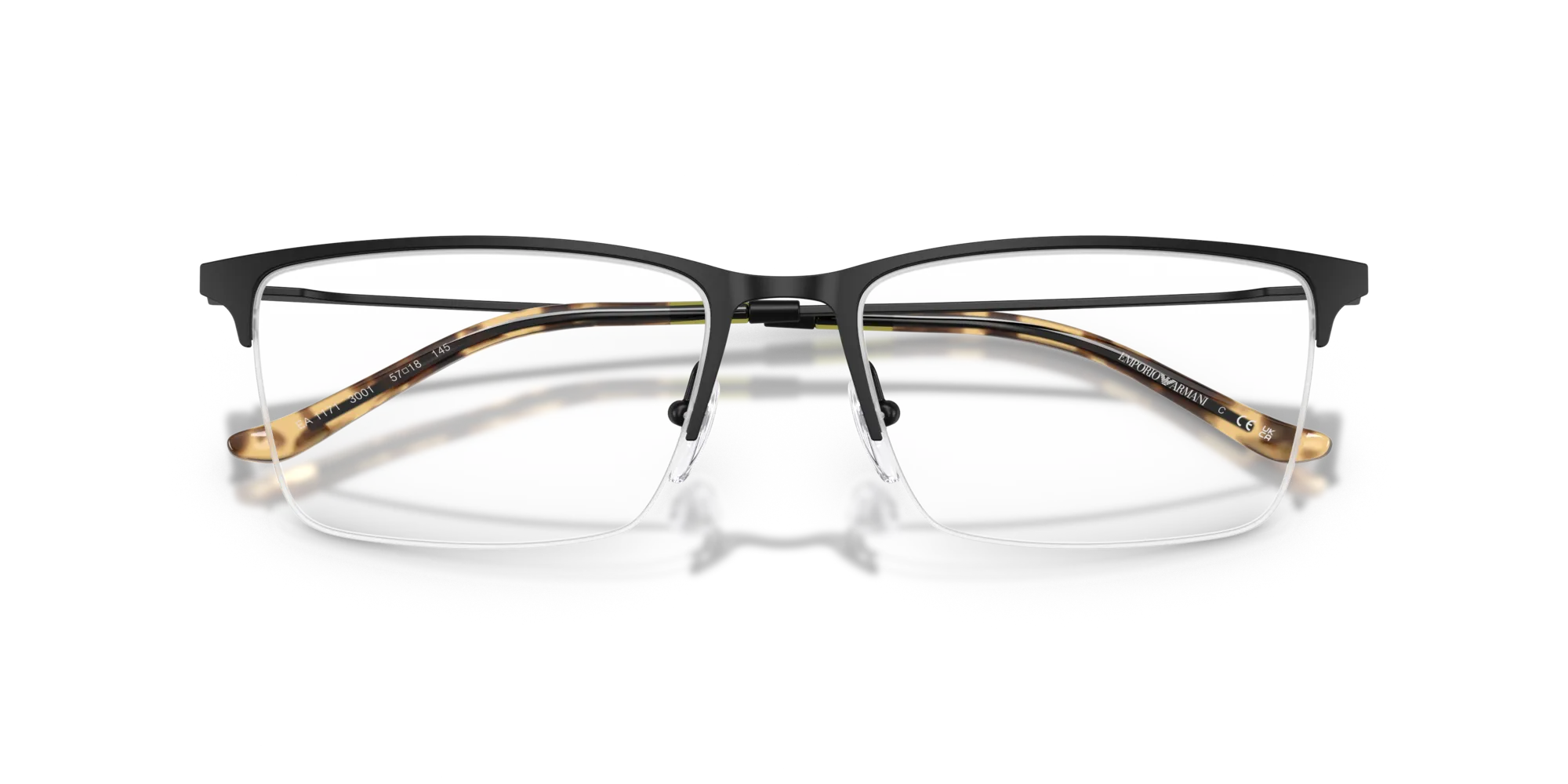Emporio Armani EA1171 3001 Montature da vista Metallo Nero Squadrata Normale - immagine 2