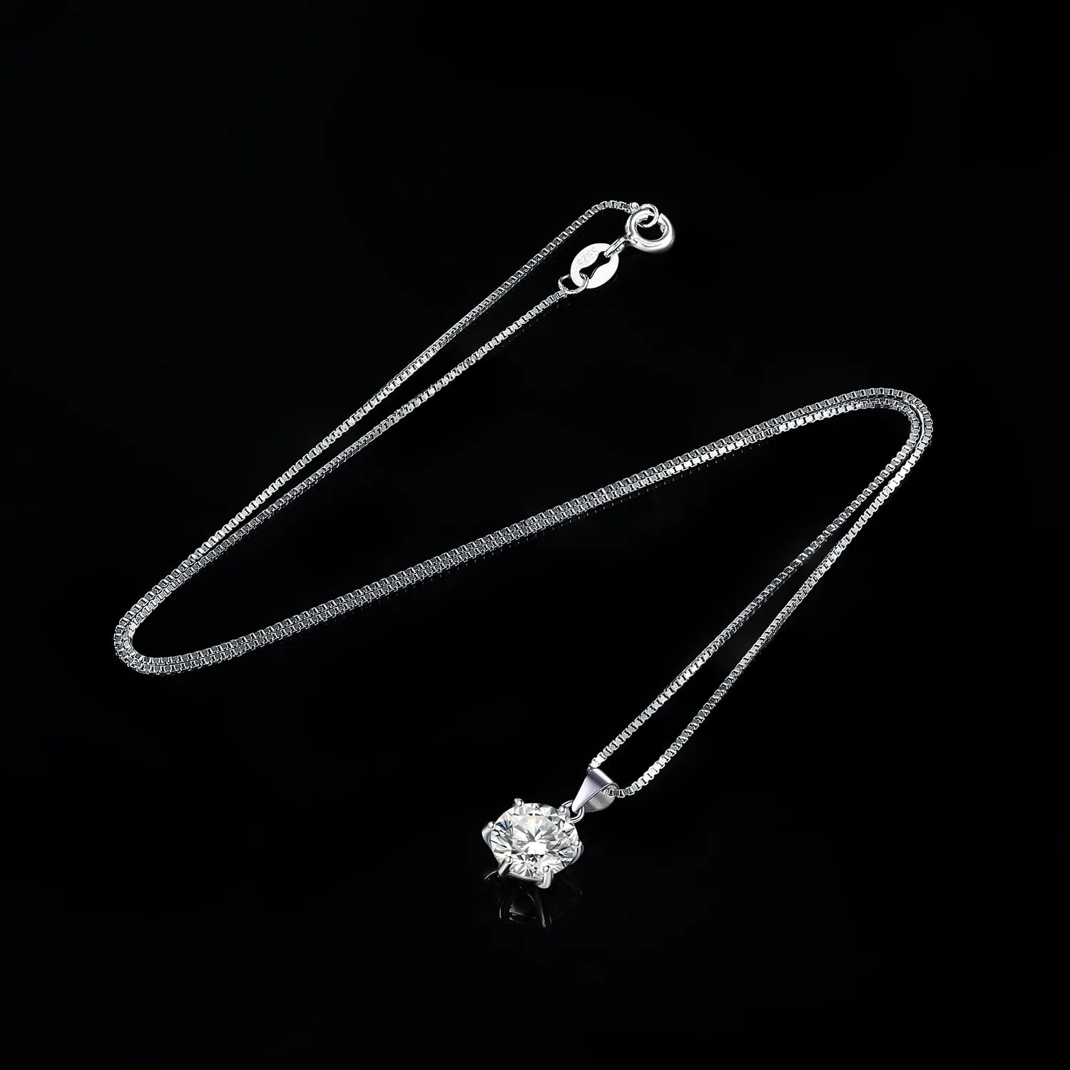 JewelryPalace 2ct Collana Solitario Donna placcato oro bianco 14K con Cubica Zirconia, Collana Ciondolo Pietra a Taglio Rotondo con Catena Veneziana 45cm, Collane Pendenti in ottone Set Gioielli Donna - immagine 5