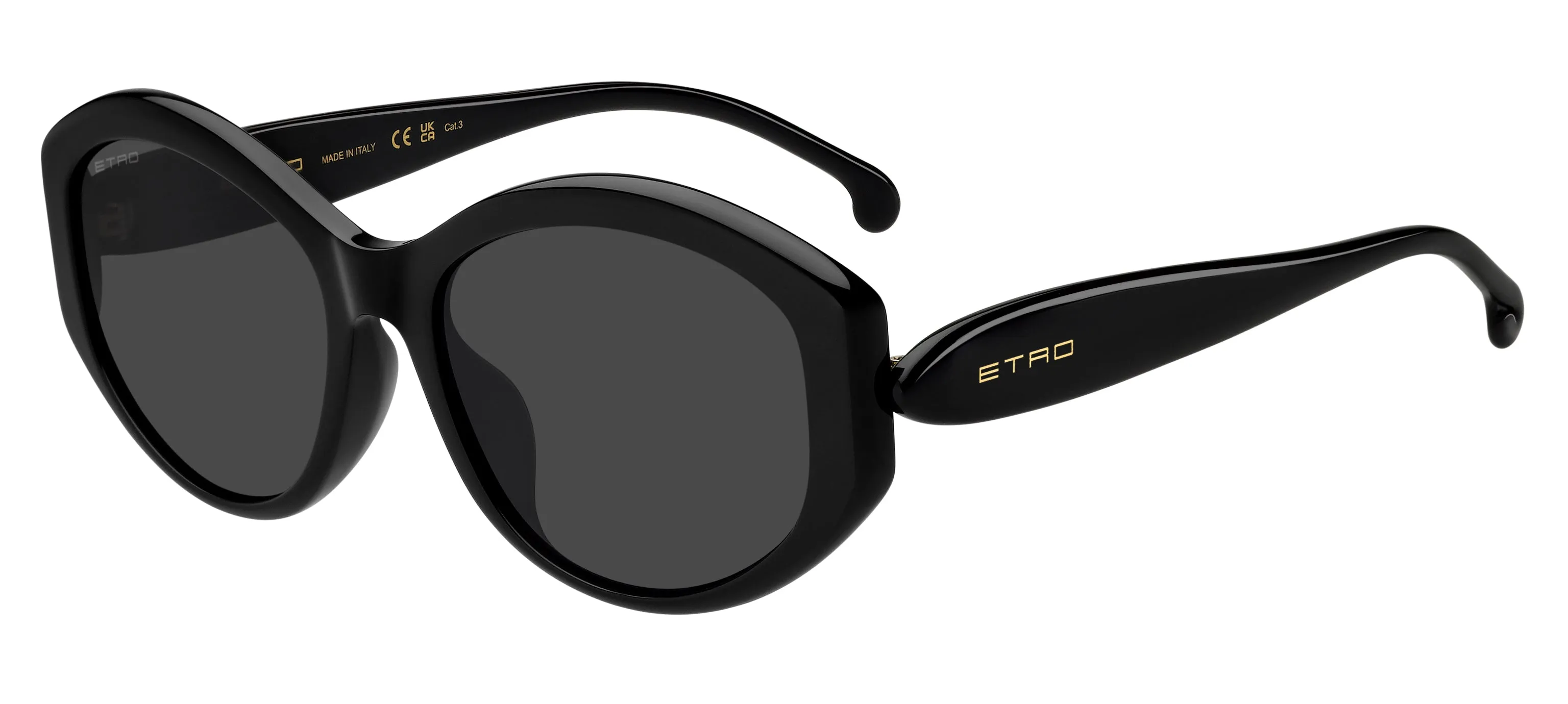 ETRO ETRO 0086/F/S 807/IR Occhiali da sole Acetato Nero Grigio Rotonda Normale - immagine 1