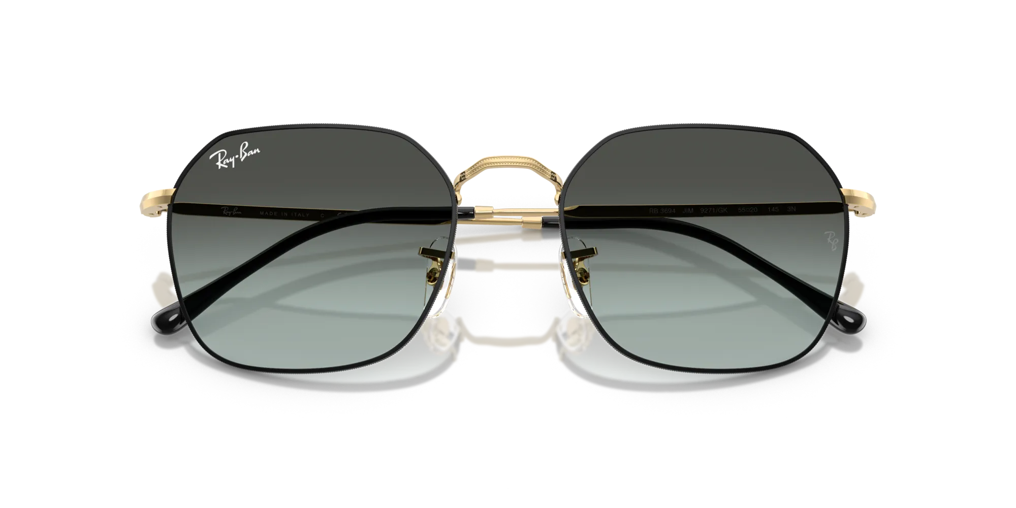 Ray - Ban RB3694 JIM 9271GK Occhiali da sole Metallo Nero Geometrica Normale Sfumato - immagine 2