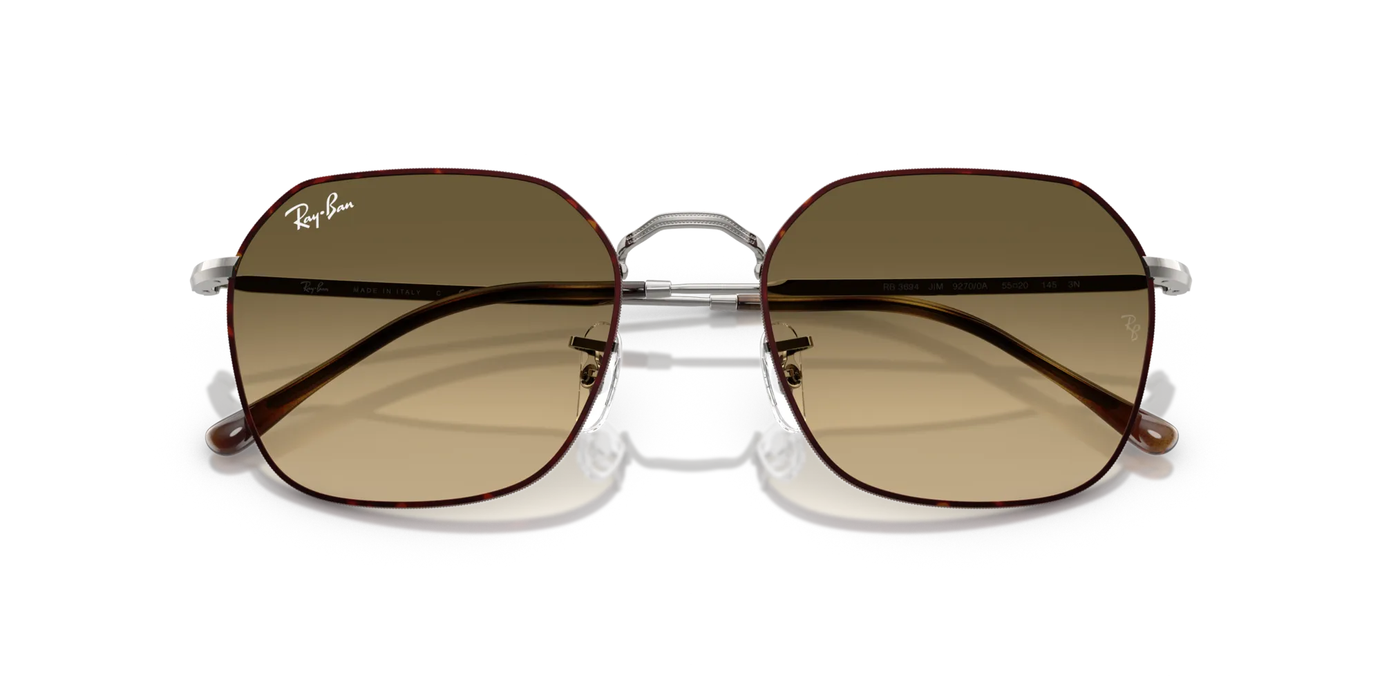 Ray - Ban RB3694 JIM 92700A Occhiali da sole Metallo Tartaruga Geometrica Normale Sfumato - immagine 2