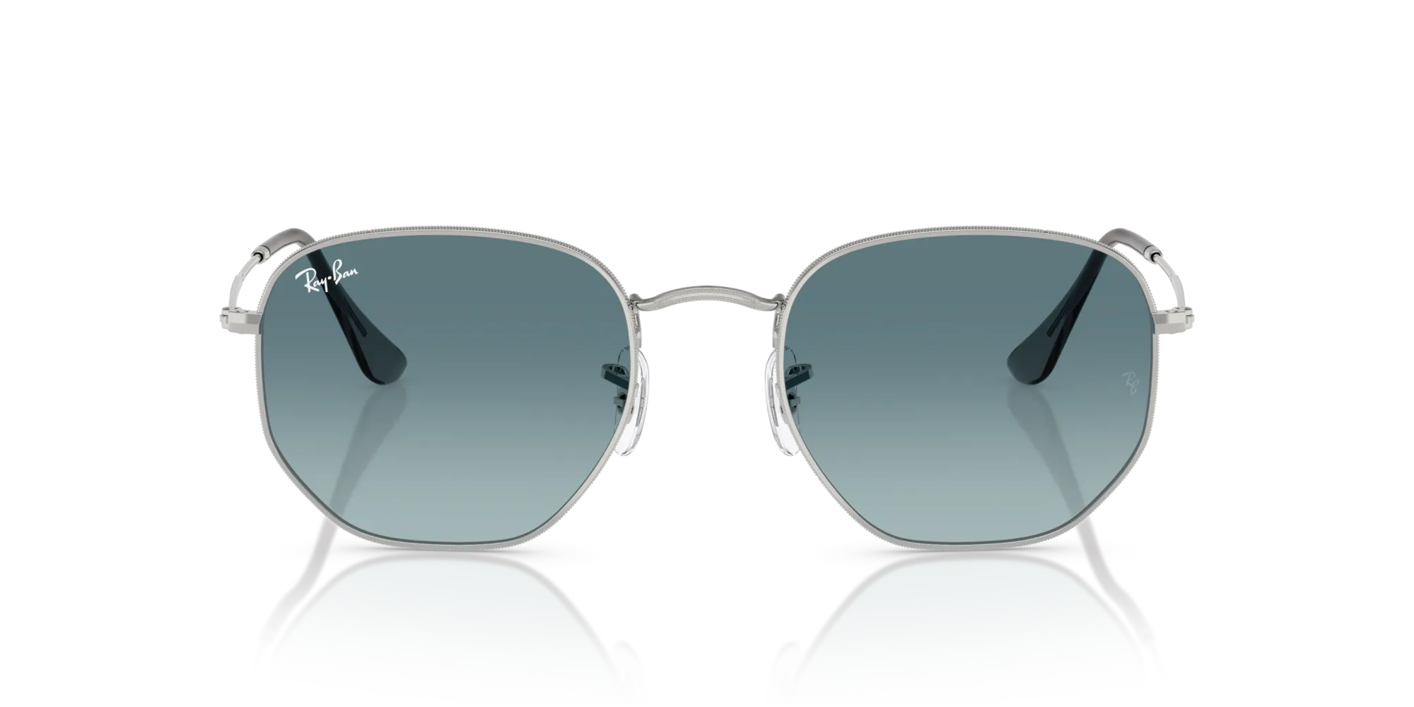 Ray - Ban RB3548N HEXAGONAL 003/3M Occhiali da sole Acciaio Argento Geometrica Normale Sfumato - immagine 3