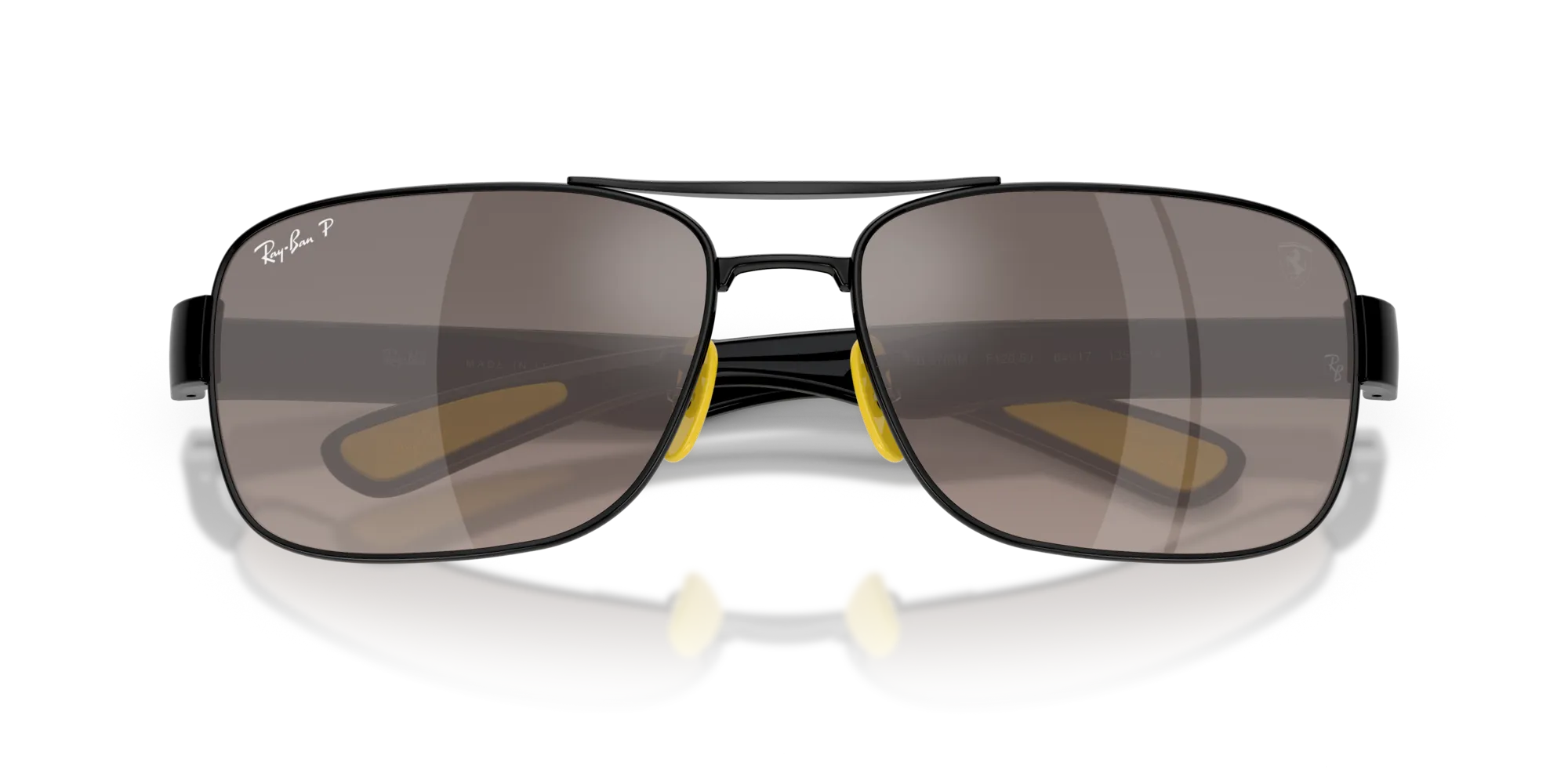 Ray - Ban RB3763M F1205J Occhiali da sole Metallo Nero Squadrata Polarizzata Specchiato - immagine 2