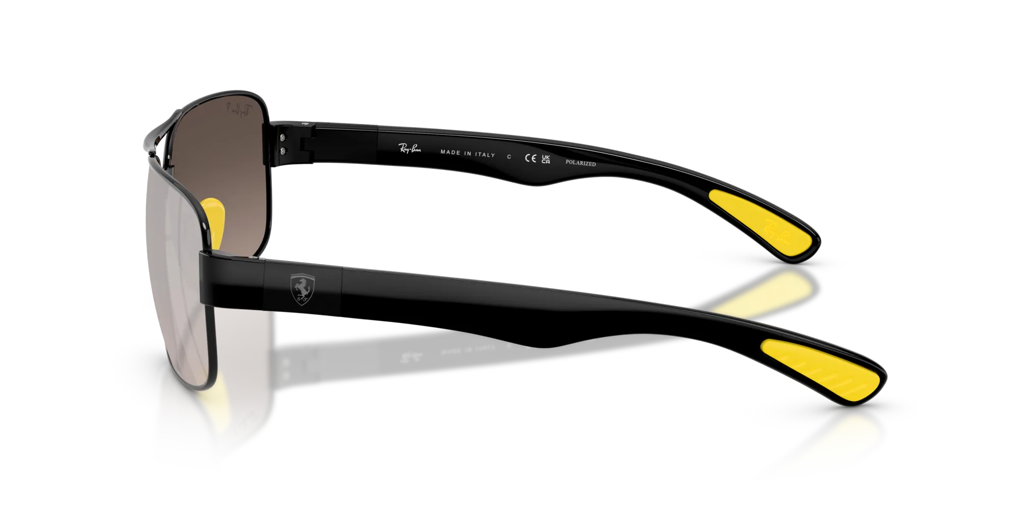 Ray - Ban RB3763M F1205J Occhiali da sole Metallo Nero Squadrata Polarizzata Specchiato - immagine 4