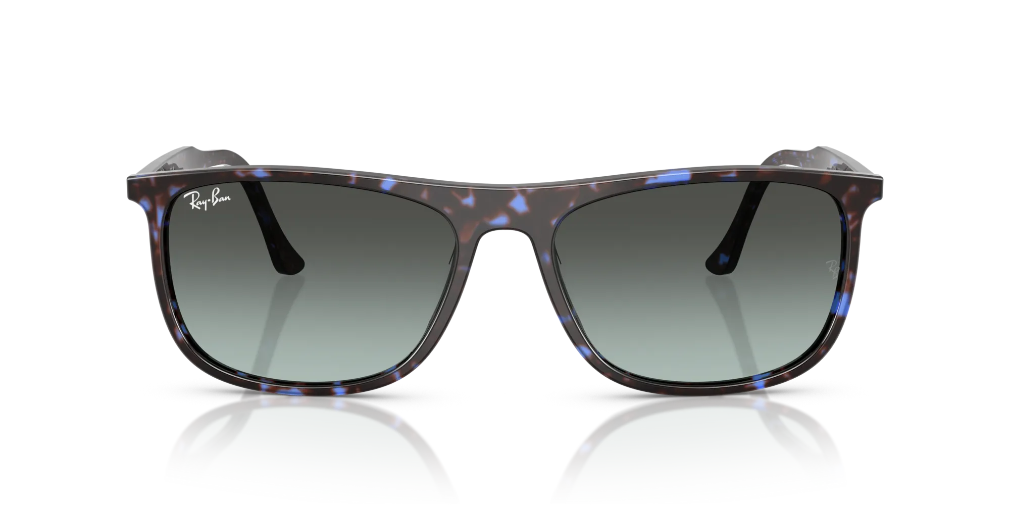 Ray - Ban RB2216 1430GK Occhiali da sole Acetato Blu Squadrata Normale Sfumato - immagine 3