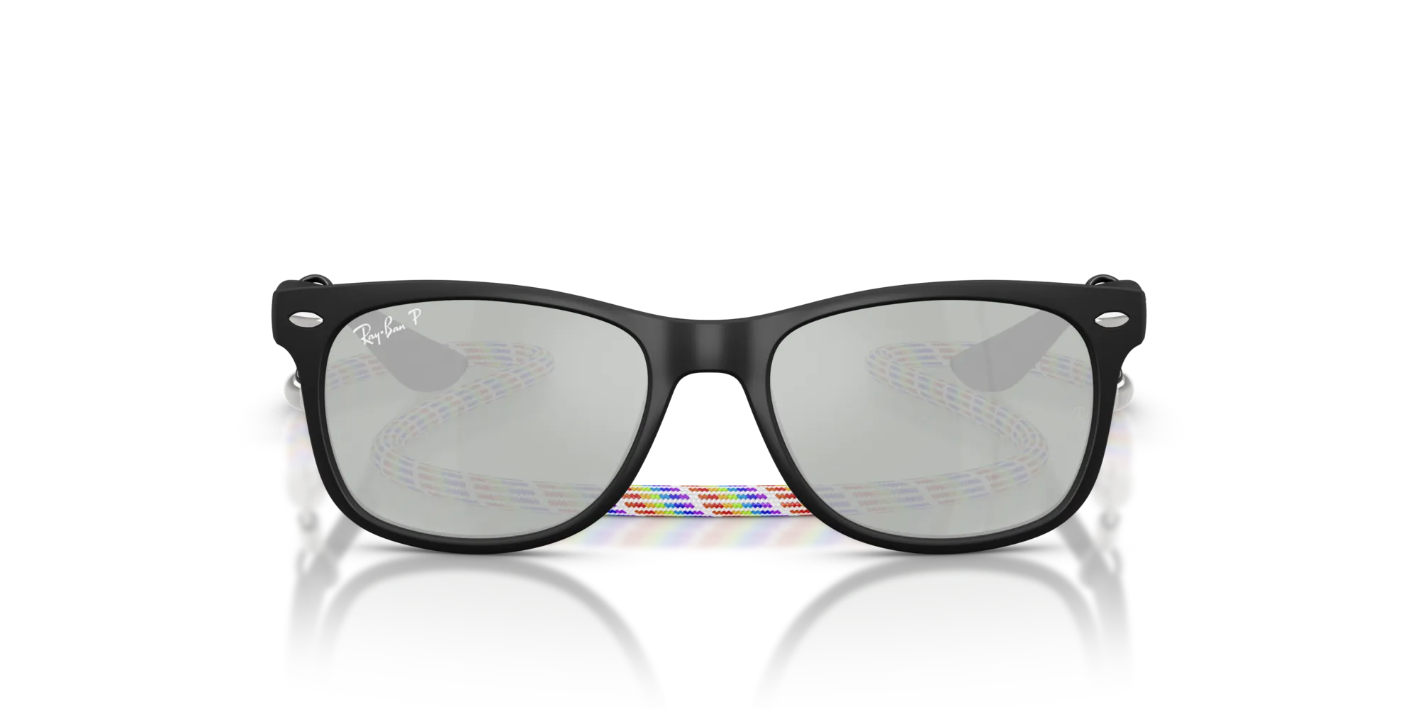 Ray - Ban RJ9052S JUNIOR NEW WAYFARER 7028Y4 Occhiali da sole Nylon Nero Verde Squadrata Polarizzata Specchiato - immagine 3