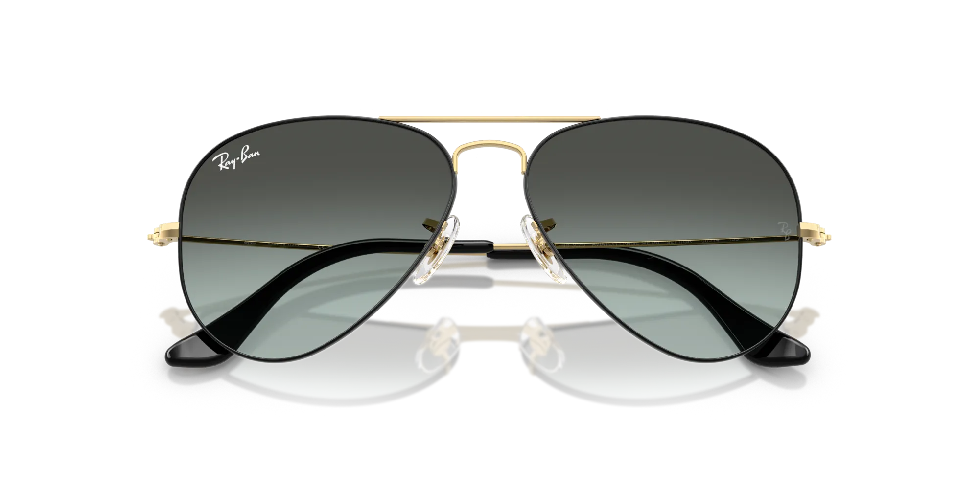 Ray - Ban RB3025 AVIATOR 9271GK Occhiali da sole Metallo Nero Pilot Normale Sfumato - immagine 2