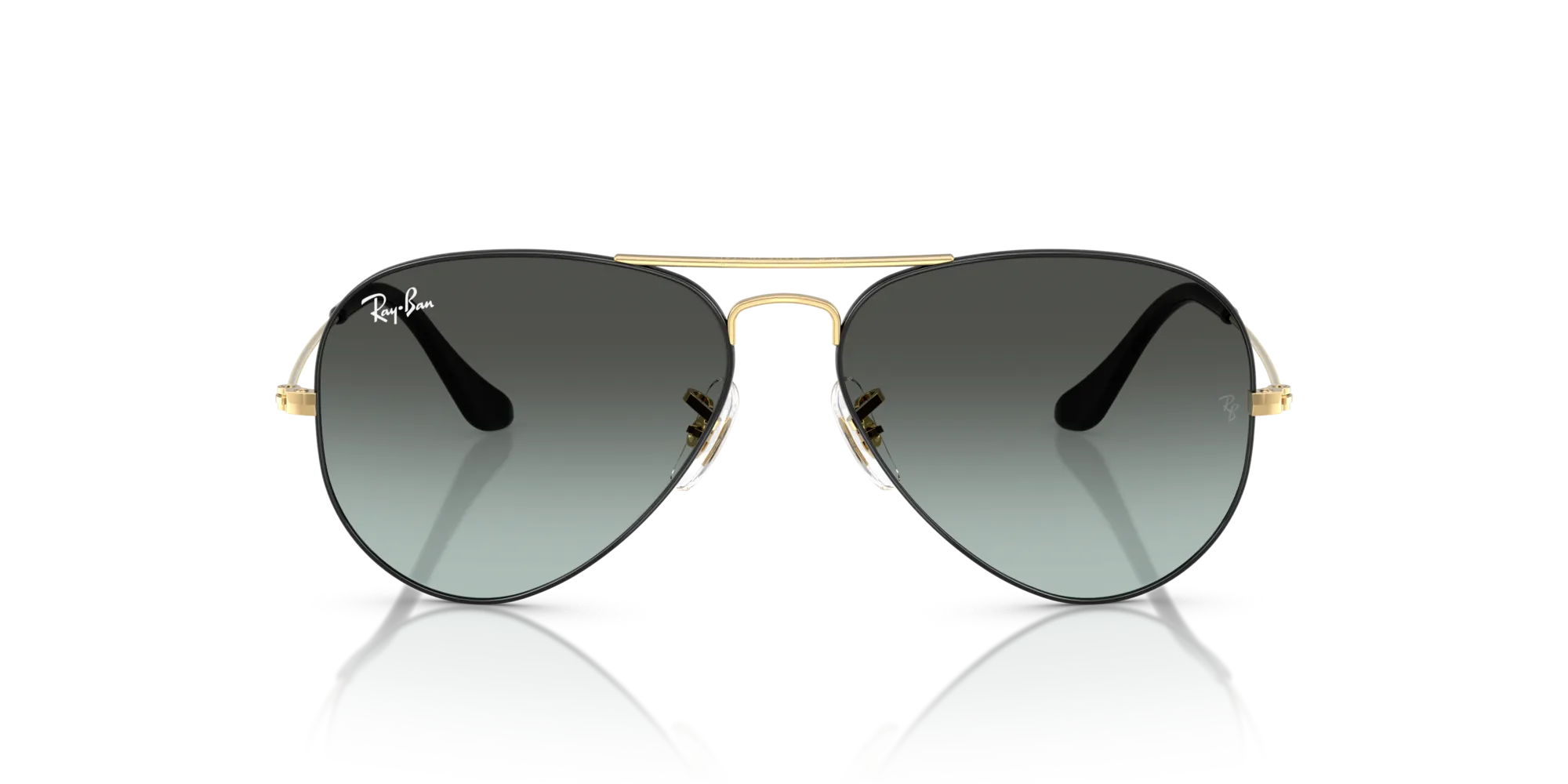 Ray - Ban RB3025 AVIATOR 9271GK Occhiali da sole Metallo Nero Pilot Normale Sfumato - immagine 3