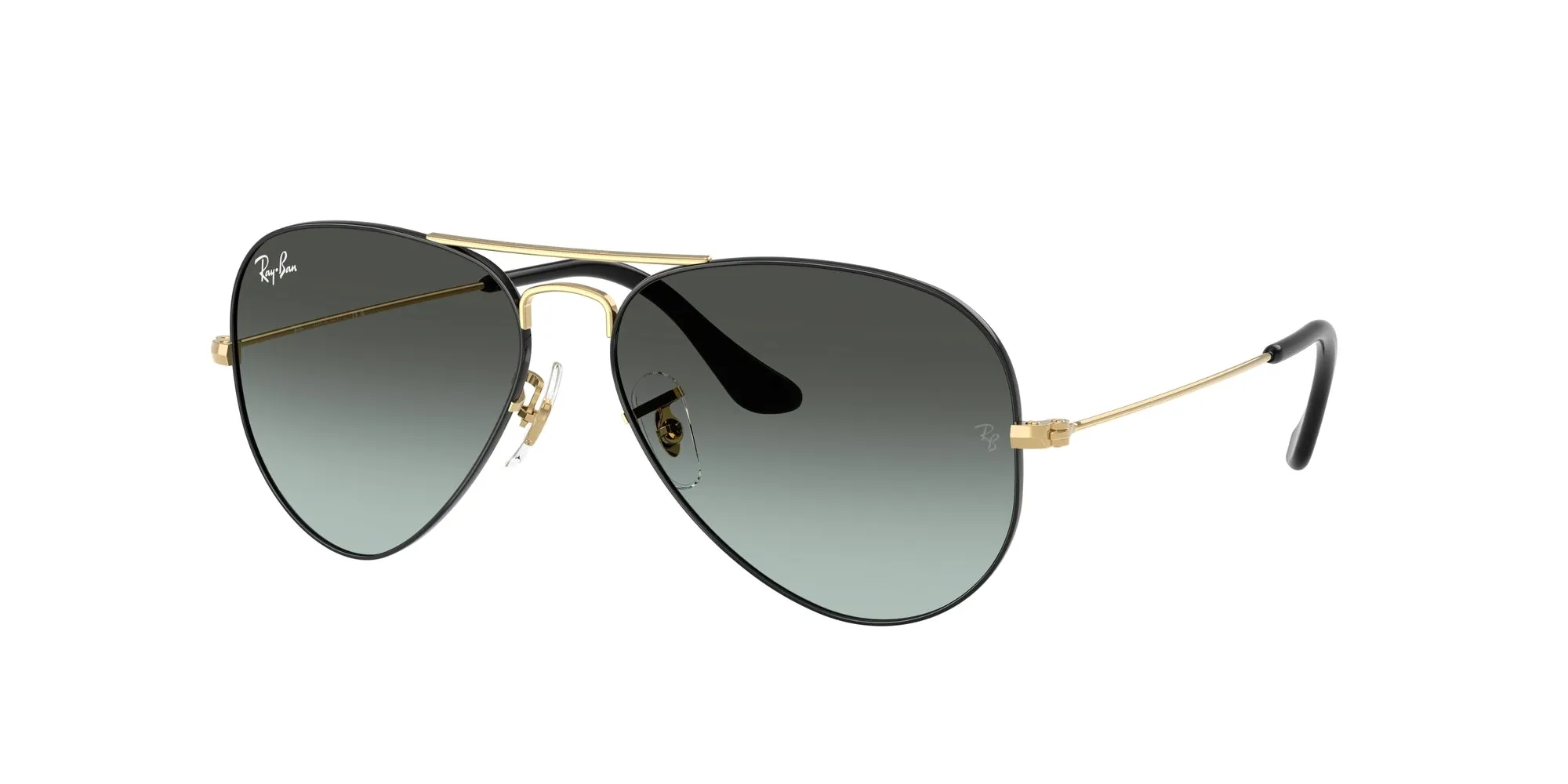 Ray - Ban RB3025 AVIATOR 9271GK Occhiali da sole Metallo Nero Pilot Normale Sfumato - immagine 1