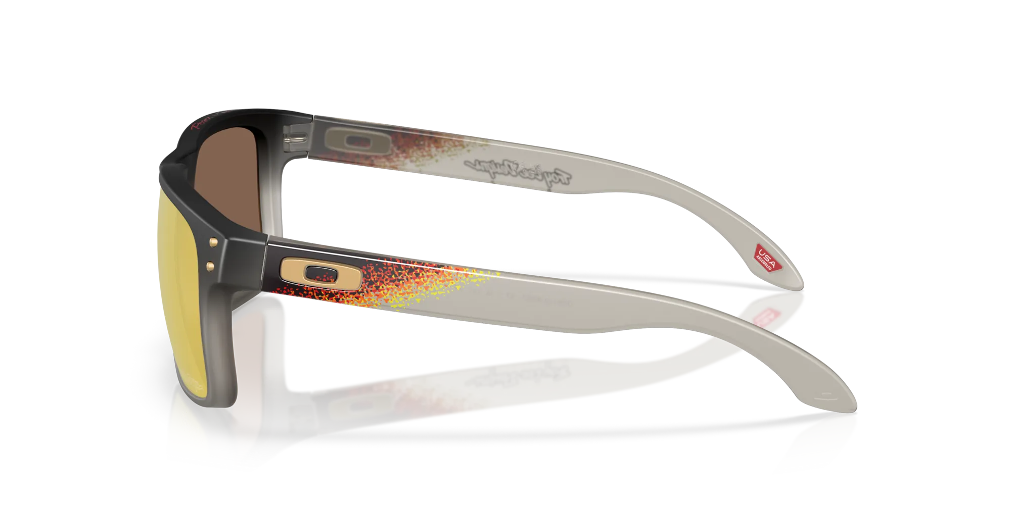 Oakley OO9102 HOLBROOK 9102AH Occhiali da sole O_Matter Nero Oro Squadrata Polarizzata - immagine 4
