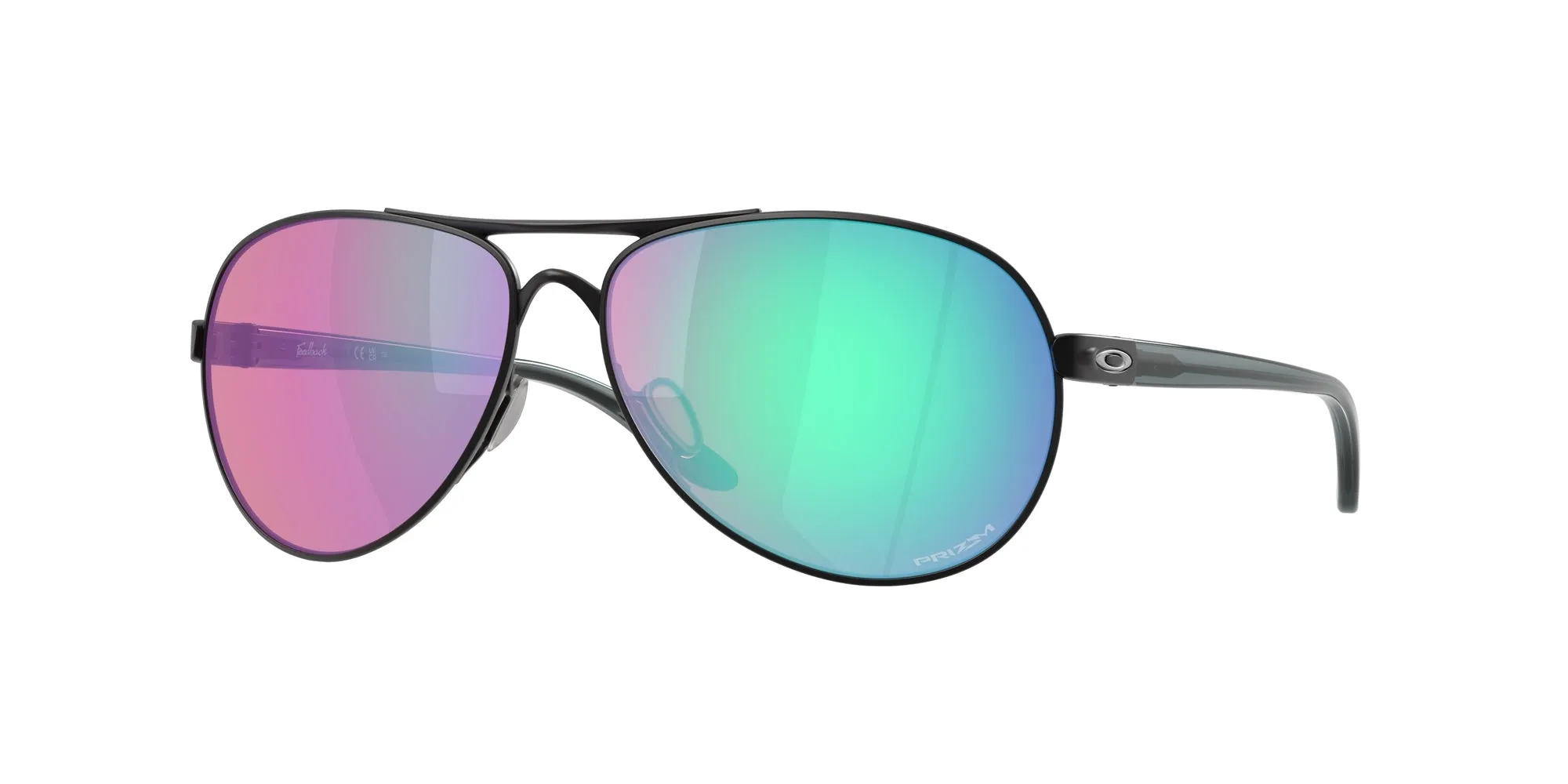 Oakley OO4079 FEEDBACK 407953 Occhiali da sole Metallo Nero Viola Rotonda Normale - immagine 1