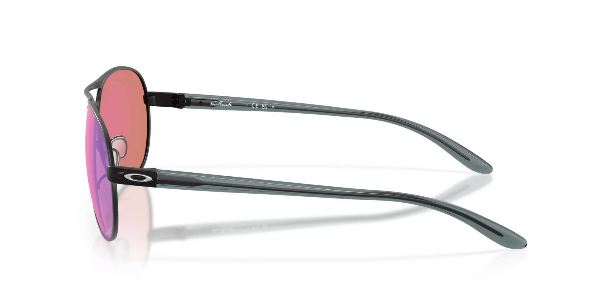 Oakley OO4079 FEEDBACK 407953 Occhiali da sole Metallo Nero Viola Rotonda Normale - immagine 4