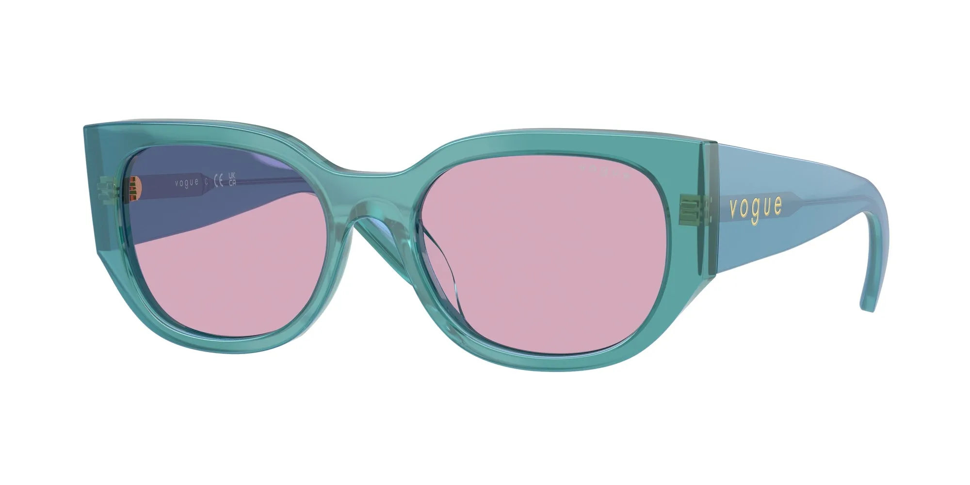 VOGUE EYEWEAR VO5641SU 323576 Occhiali da sole Acetato Verde Viola Geometrica Normale - immagine 1
