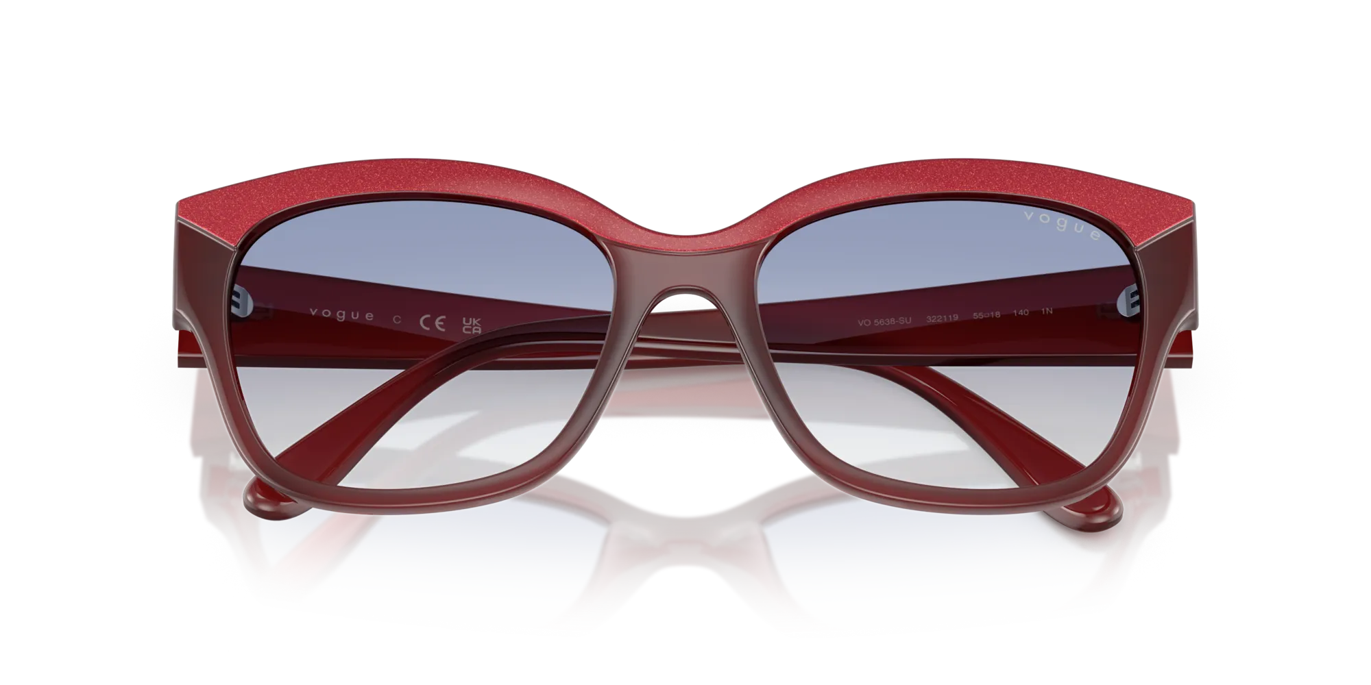 VOGUE EYEWEAR VO5638SU 322119 Occhiali da sole Nylon Rosso Blu Farfalla Normale Sfumato - immagine 2