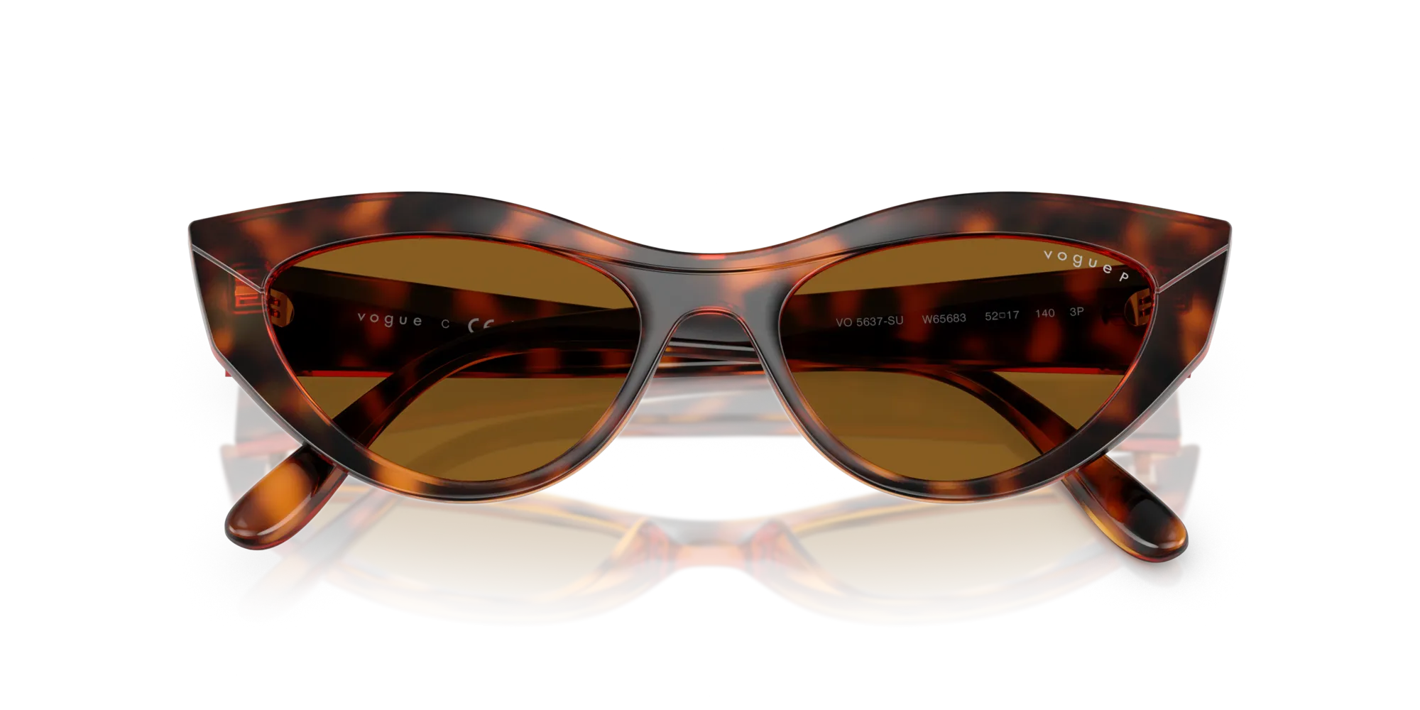 VOGUE EYEWEAR VO5637SU W65683 Occhiali da sole Nylon Marrone Marrone Cat Eye Polarizzata - immagine 2