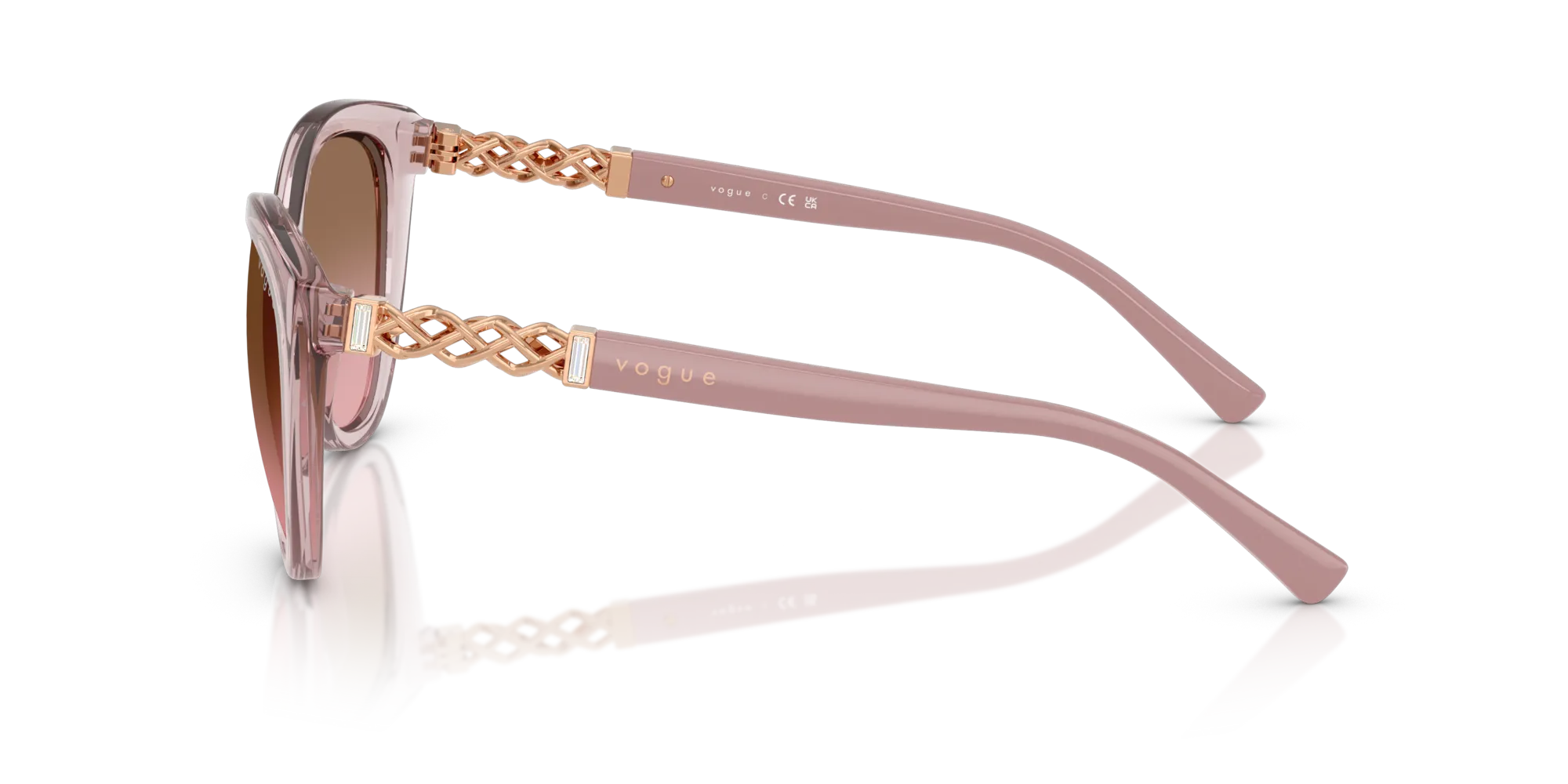 VOGUE EYEWEAR VO5634SB 282814 Occhiali da sole Nylon Rosa Rosa Cat Eye Normale Sfumato - immagine 4