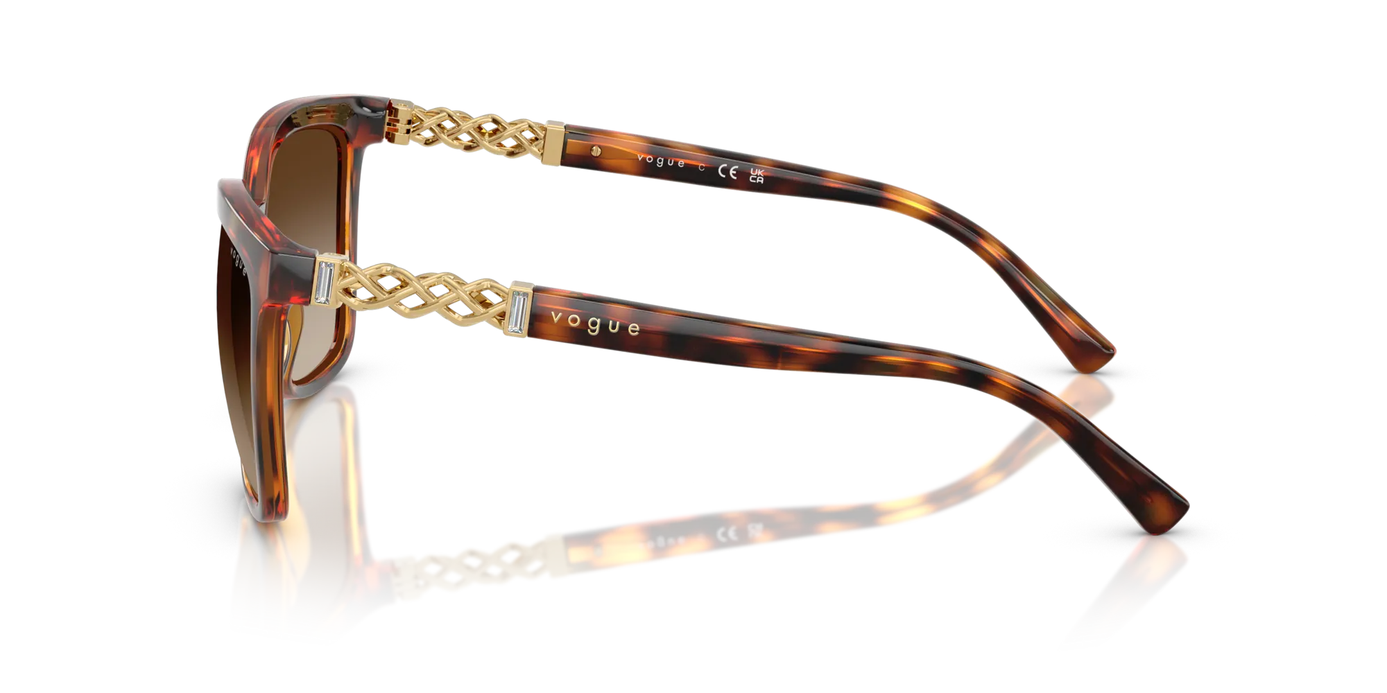 VOGUE EYEWEAR VO5633SB W65613 Occhiali da sole Nylon Marrone Marrone Squadrata Normale Sfumato - immagine 4