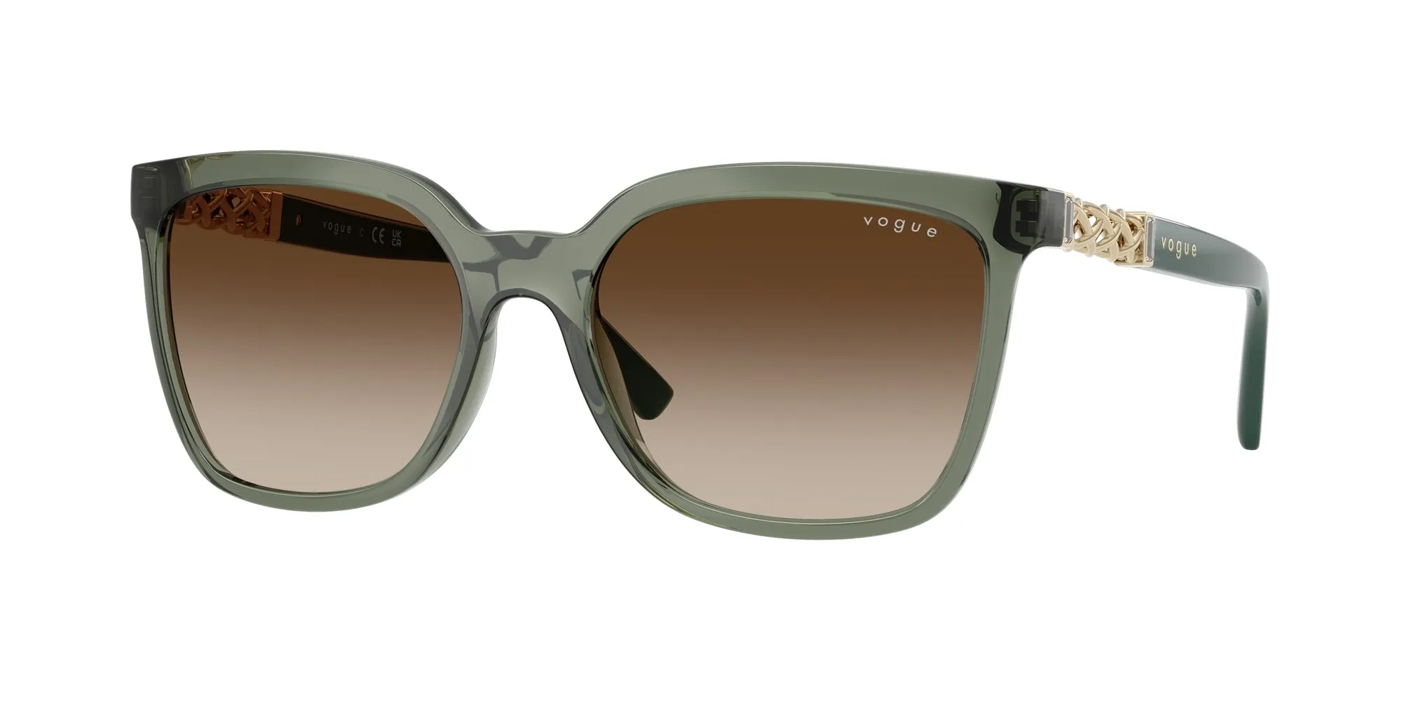 VOGUE EYEWEAR VO5633SB 308613 Occhiali da sole Nylon Verde Marrone Squadrata Normale Sfumato - immagine 1