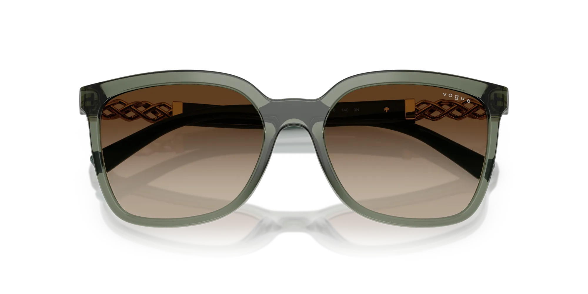 VOGUE EYEWEAR VO5633SB 308613 Occhiali da sole Nylon Verde Marrone Squadrata Normale Sfumato - immagine 2