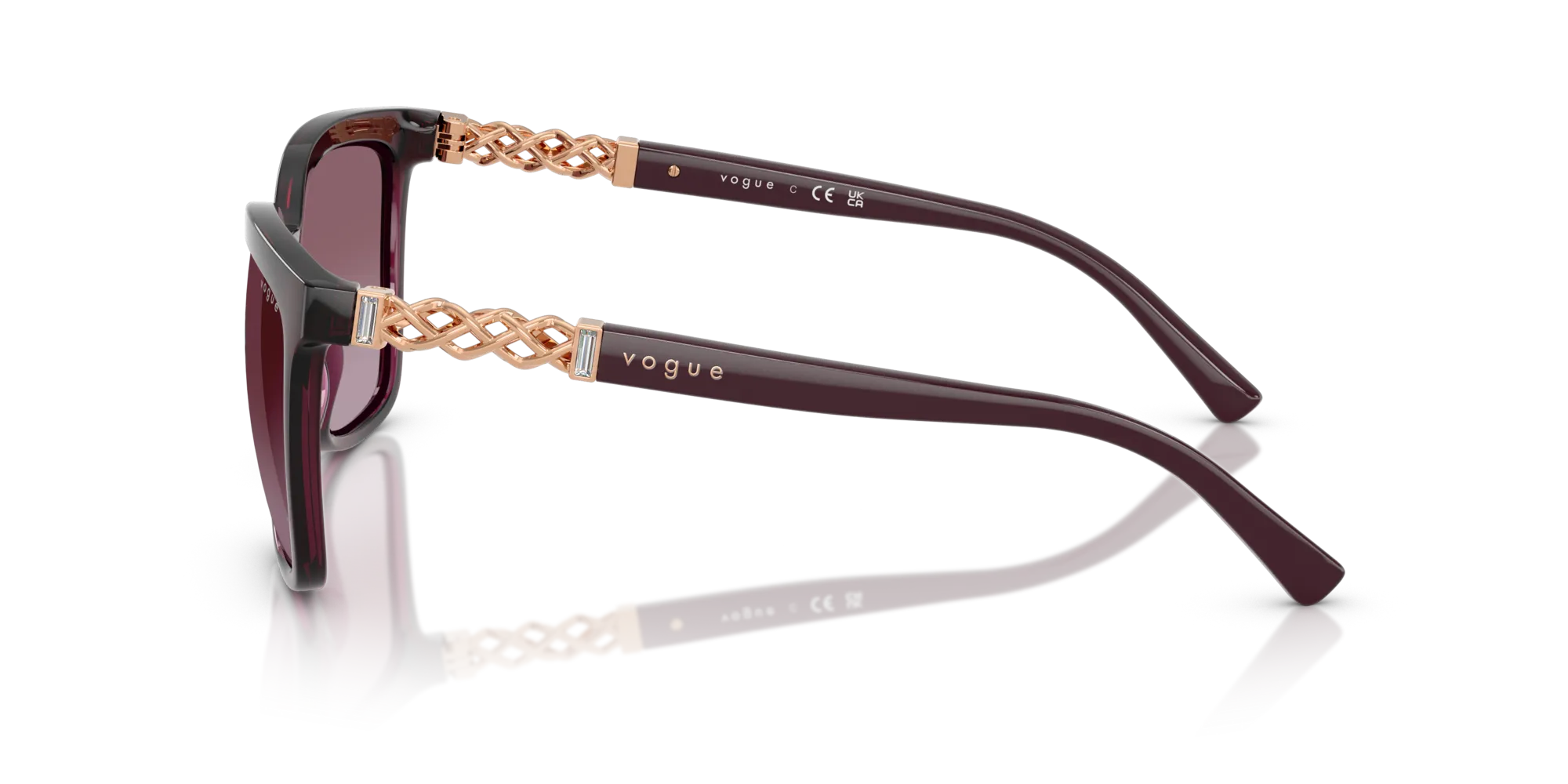 VOGUE EYEWEAR VO5633SB 29898H Occhiali da sole Nylon Viola Viola Squadrata Normale Sfumato - immagine 4