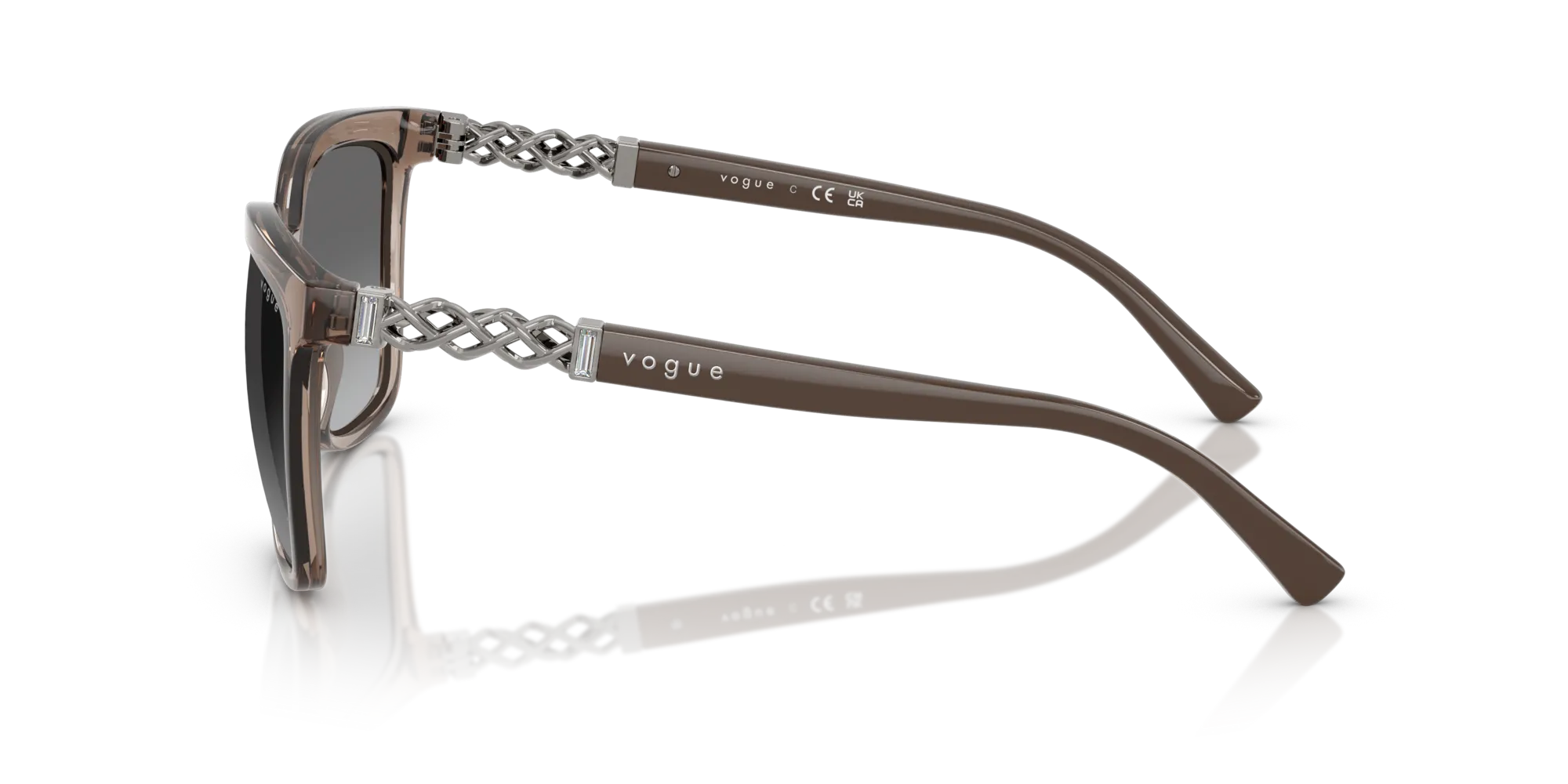 VOGUE EYEWEAR VO5633SB 294011 Occhiali da sole Nylon Marrone Grigio Squadrata Normale Sfumato - immagine 4