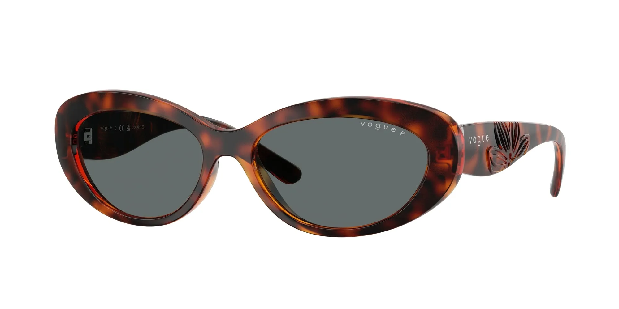 VOGUE EYEWEAR VO5630S W65681 Occhiali da sole Nylon Marrone Grigio Rotonda Polarizzata - immagine 1