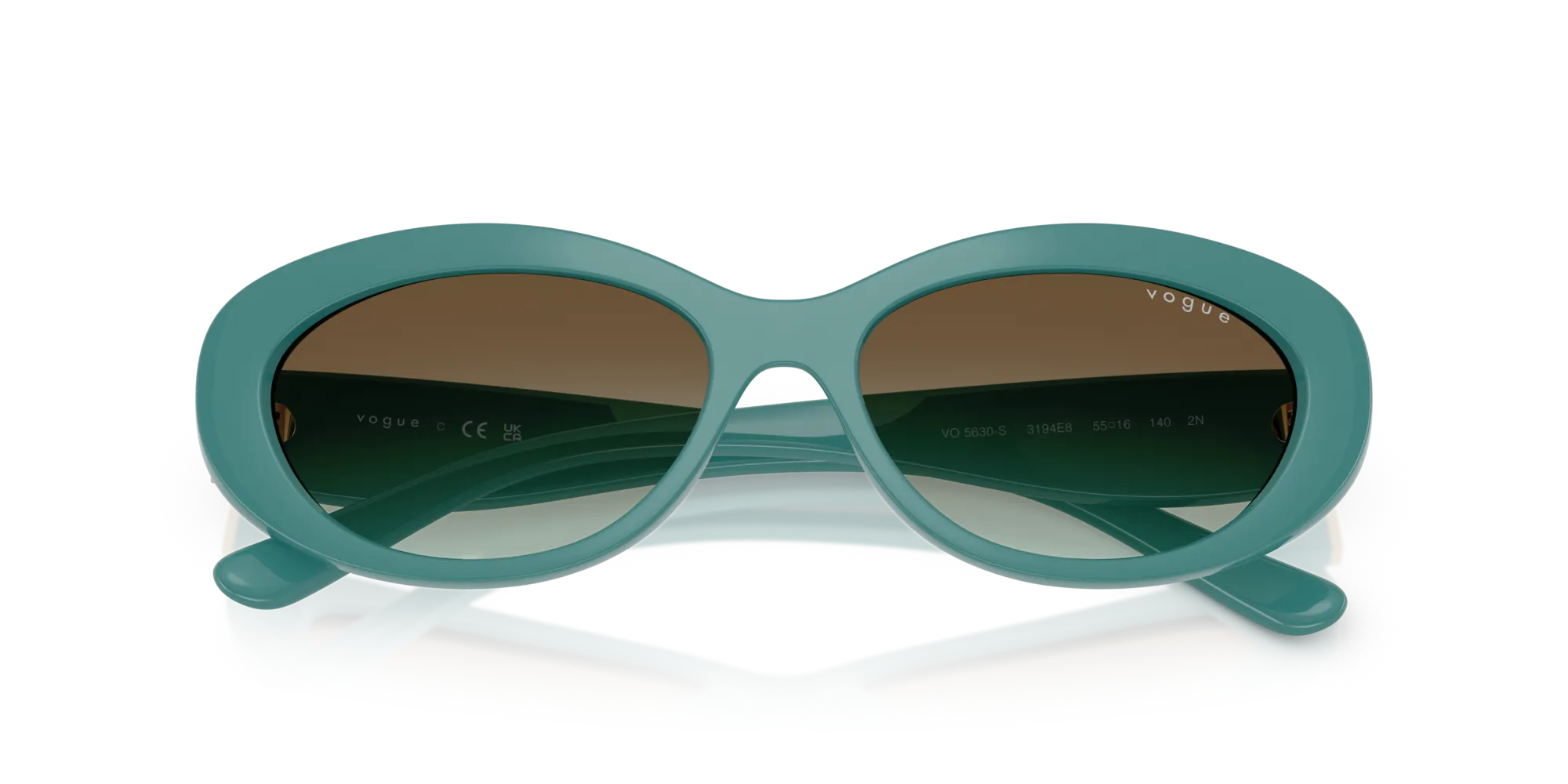 VOGUE EYEWEAR VO5630S 3194E8 Occhiali da sole Nylon Verde Marrone Rotonda Normale Sfumato - immagine 2