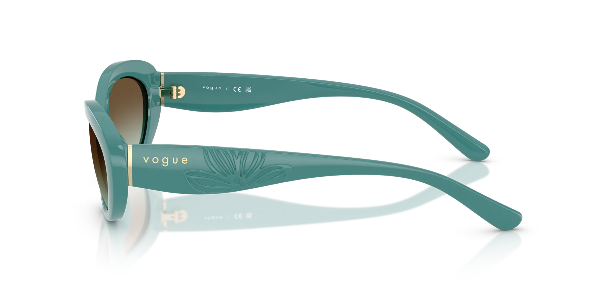 VOGUE EYEWEAR VO5630S 3194E8 Occhiali da sole Nylon Verde Marrone Rotonda Normale Sfumato - immagine 4