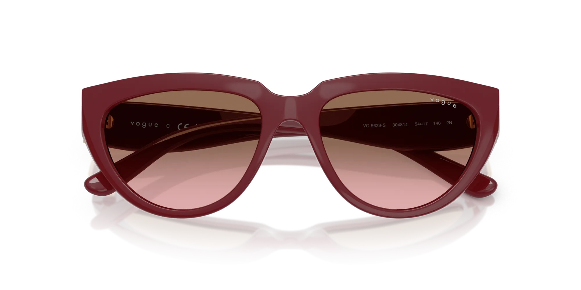 VOGUE EYEWEAR VO5629S 304814 Occhiali da sole Nylon Rosso Rosa Geometrica Normale Sfumato - immagine 2