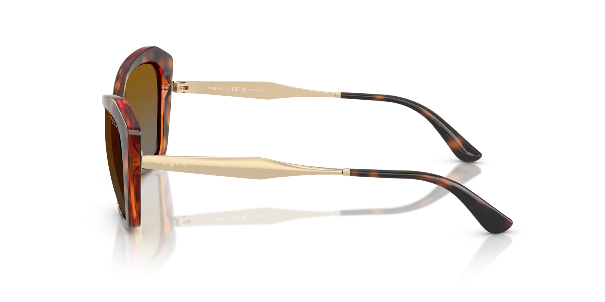 VOGUE EYEWEAR VO5626S W656T5 Occhiali da sole Nylon Marrone Grigio Geometrica Polarizzata Sfumato - immagine 4