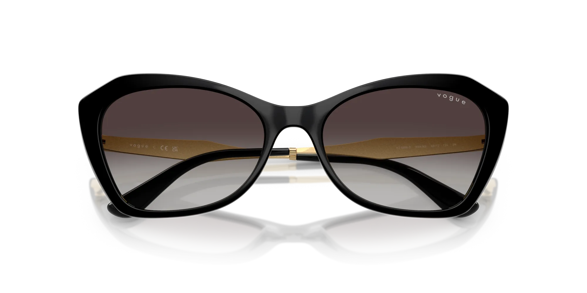 VOGUE EYEWEAR VO5626S W44/8G Occhiali da sole Nylon Nero Grigio Geometrica Normale Sfumato - immagine 2