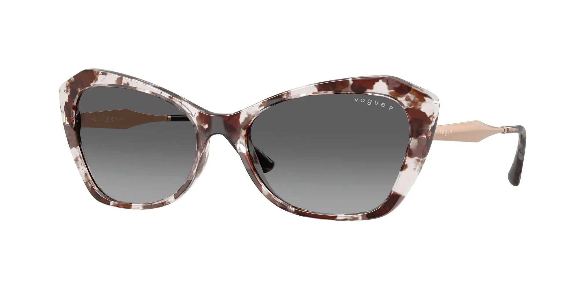 VOGUE EYEWEAR VO5626S 3218T3 Occhiali da sole Nylon Tartaruga Grigio Geometrica Polarizzata Sfumato - immagine 1