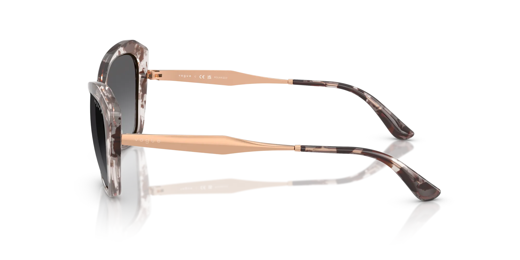 VOGUE EYEWEAR VO5626S 3218T3 Occhiali da sole Nylon Tartaruga Grigio Geometrica Polarizzata Sfumato - immagine 4