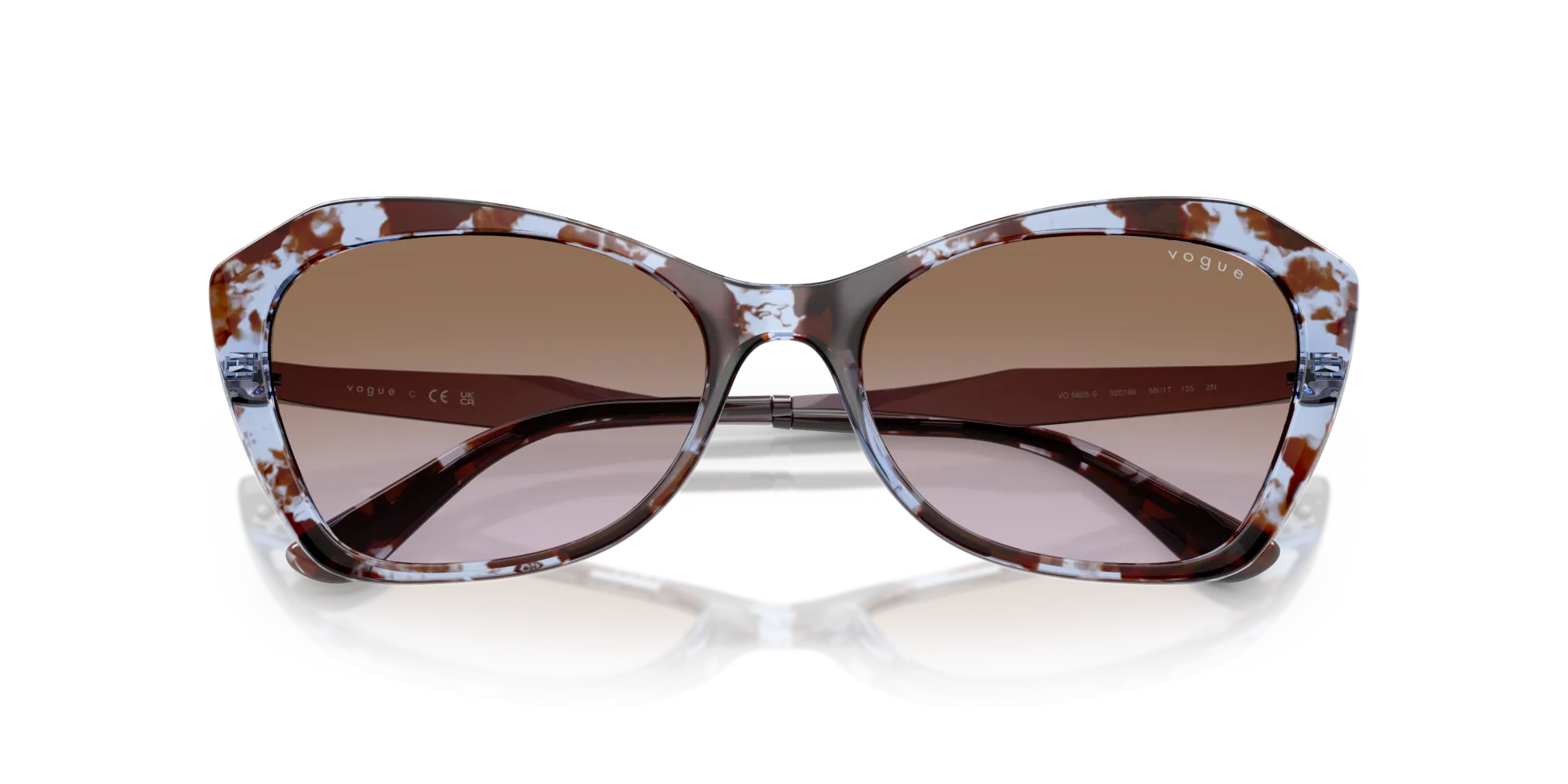 VOGUE EYEWEAR VO5626S 320168 Occhiali da sole Nylon Blu Marrone Geometrica Normale Sfumato - immagine 2