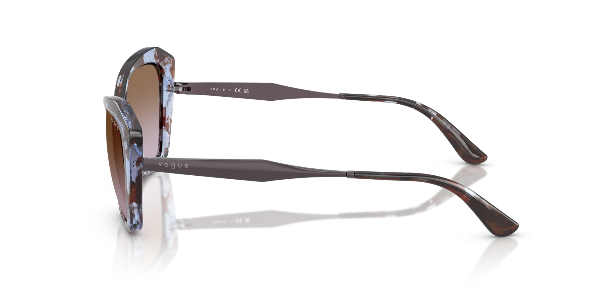 VOGUE EYEWEAR VO5626S 320168 Occhiali da sole Nylon Blu Marrone Geometrica Normale Sfumato - immagine 4