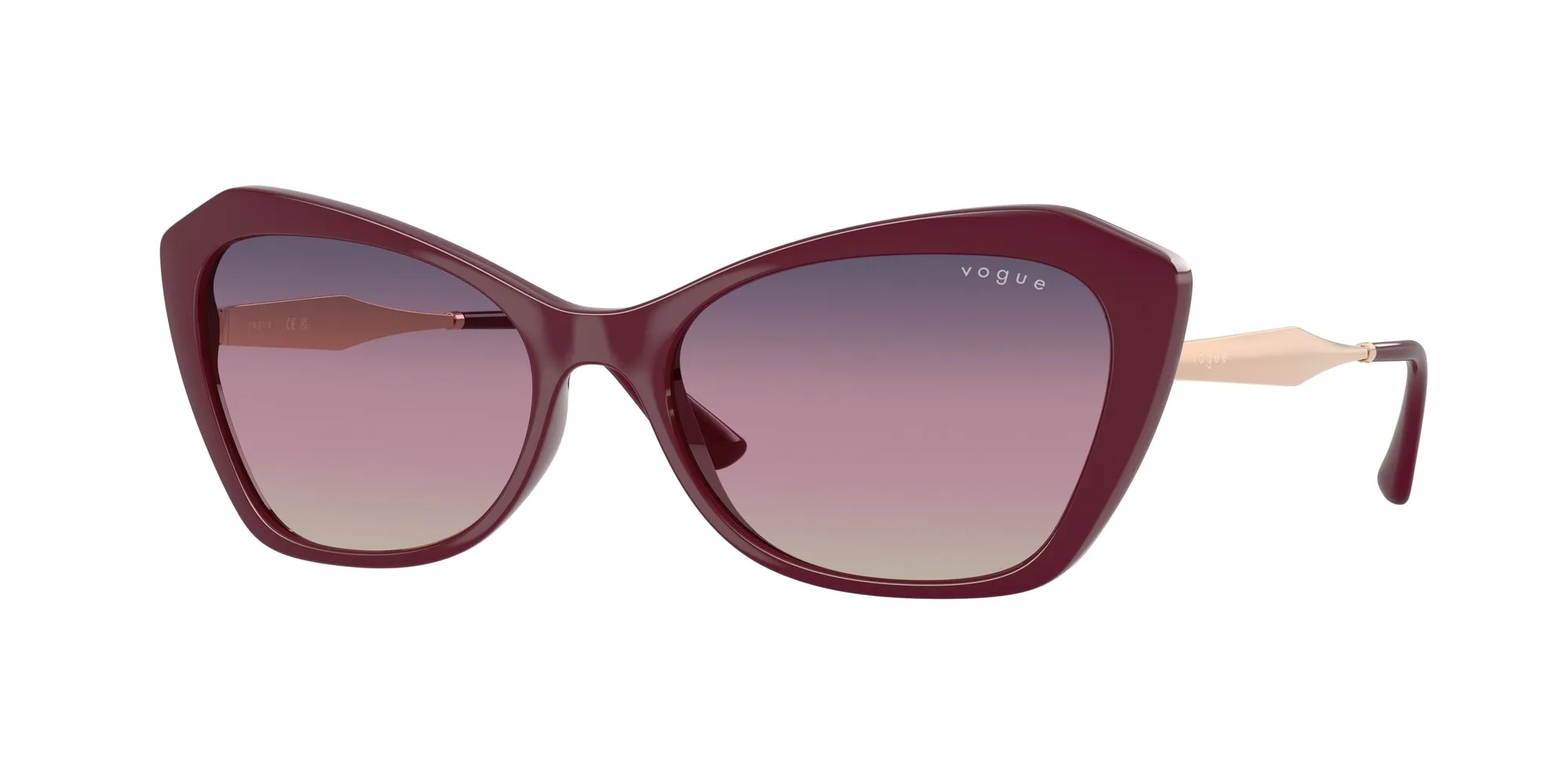 VOGUE EYEWEAR VO5626S 2875U6 Occhiali da sole Nylon Rosso Marrone Geometrica Normale Sfumato - immagine 1