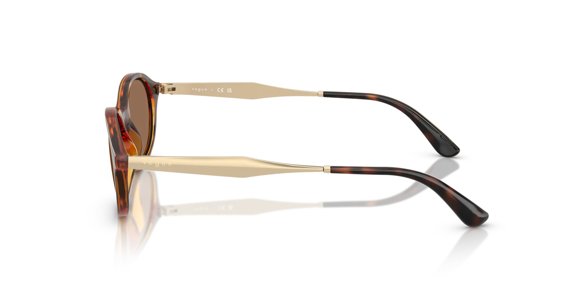 VOGUE EYEWEAR VO5625S W65673 Occhiali da sole Nylon Marrone Marrone Rotonda Normale - immagine 4