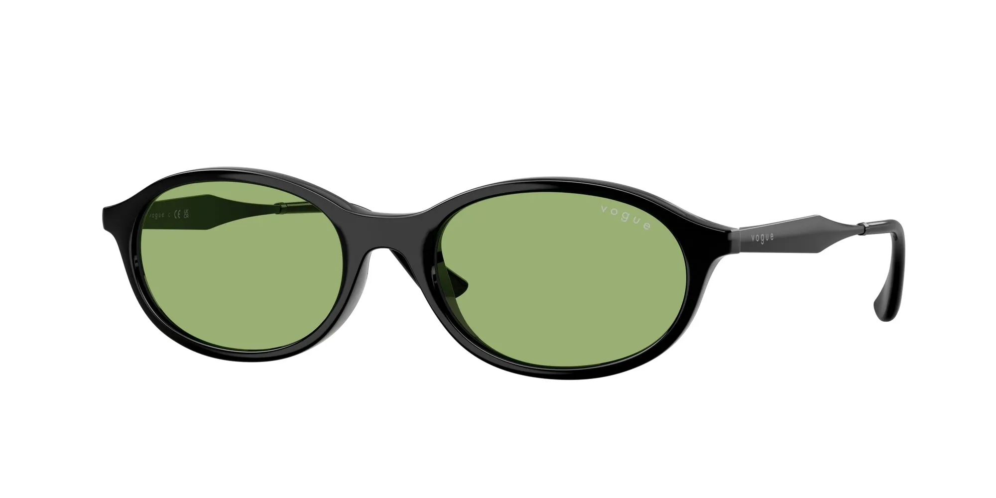 VOGUE EYEWEAR VO5625S W44/2 Occhiali da sole Nylon Nero Verde Rotonda Normale - immagine 1
