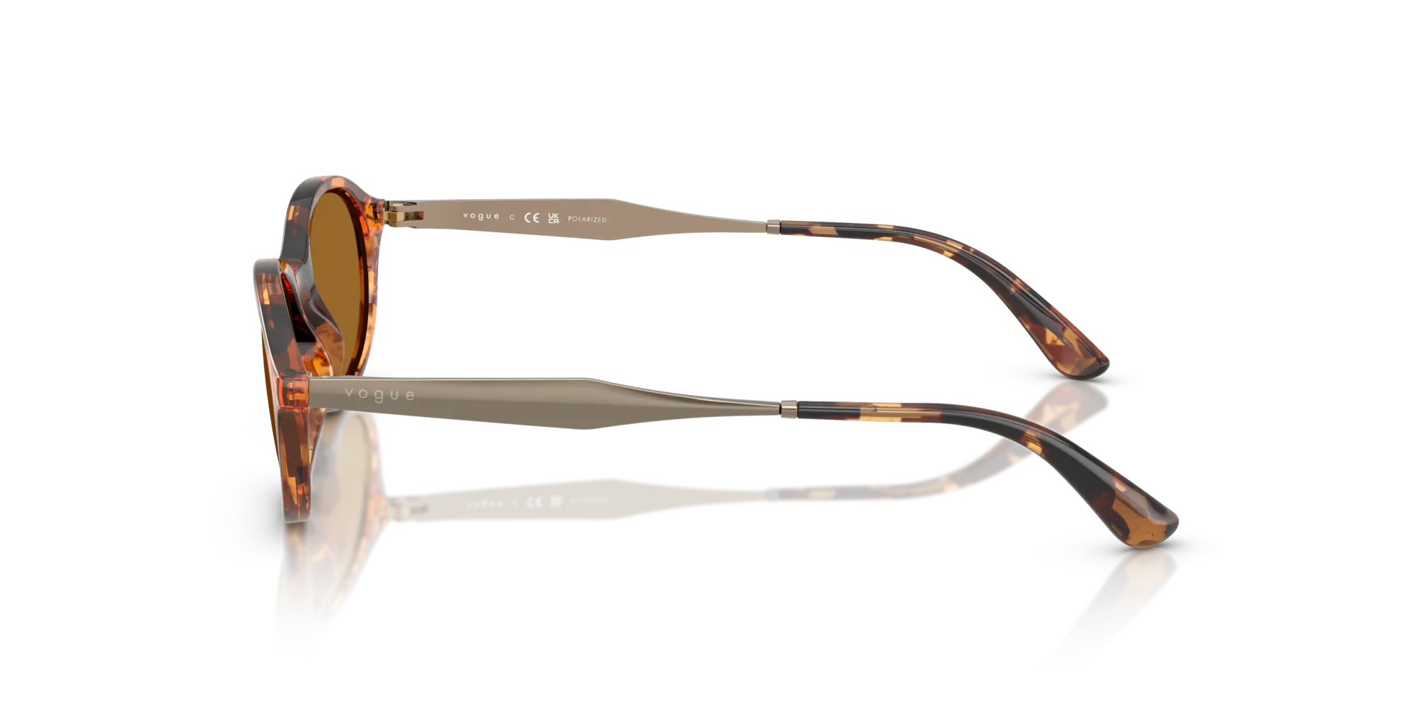 VOGUE EYEWEAR VO5625S 320083 Occhiali da sole Nylon Tartaruga Bronzo Rotonda Polarizzata - immagine 4