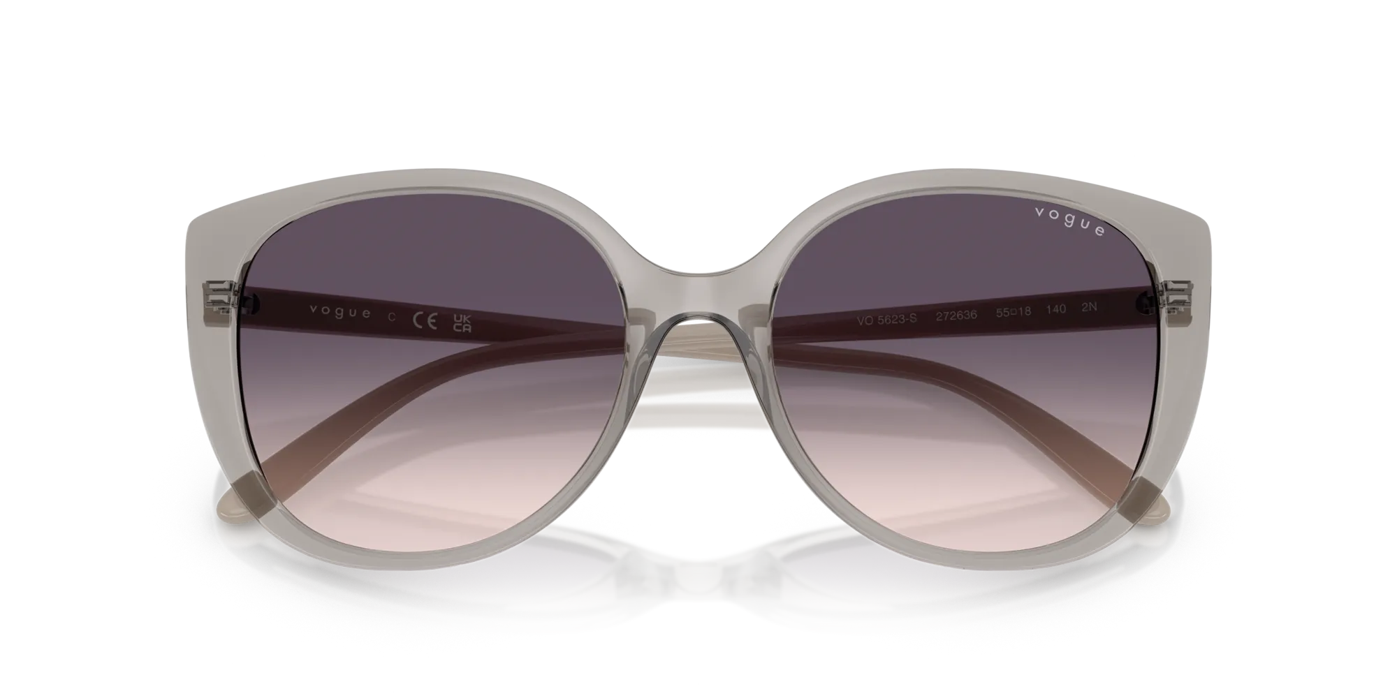 VOGUE EYEWEAR VO5623S 272636 Occhiali da sole Nylon Grigio Rosa Farfalla Normale Sfumato - immagine 2