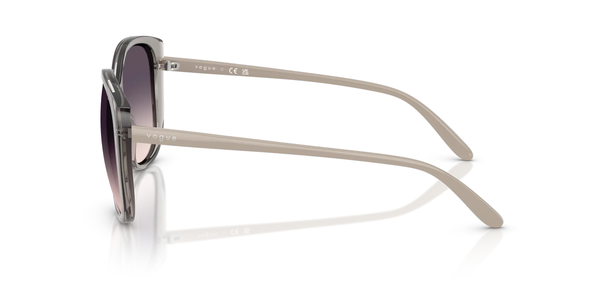 VOGUE EYEWEAR VO5623S 272636 Occhiali da sole Nylon Grigio Rosa Farfalla Normale Sfumato - immagine 4