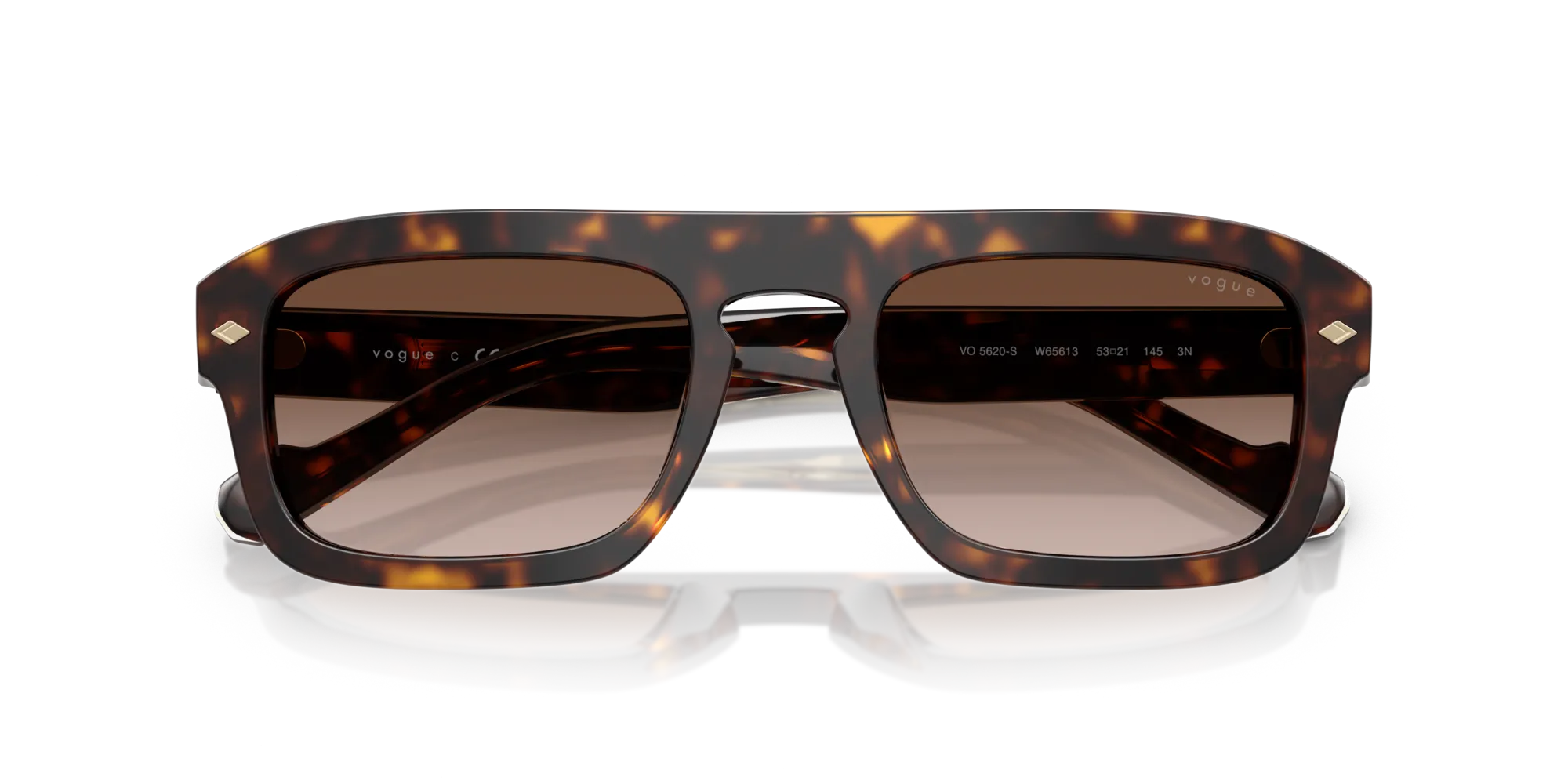 VOGUE EYEWEAR VO5620S W65613 Occhiali da sole Acetato Marrone Marrone Geometrica Normale Sfumato - immagine 2