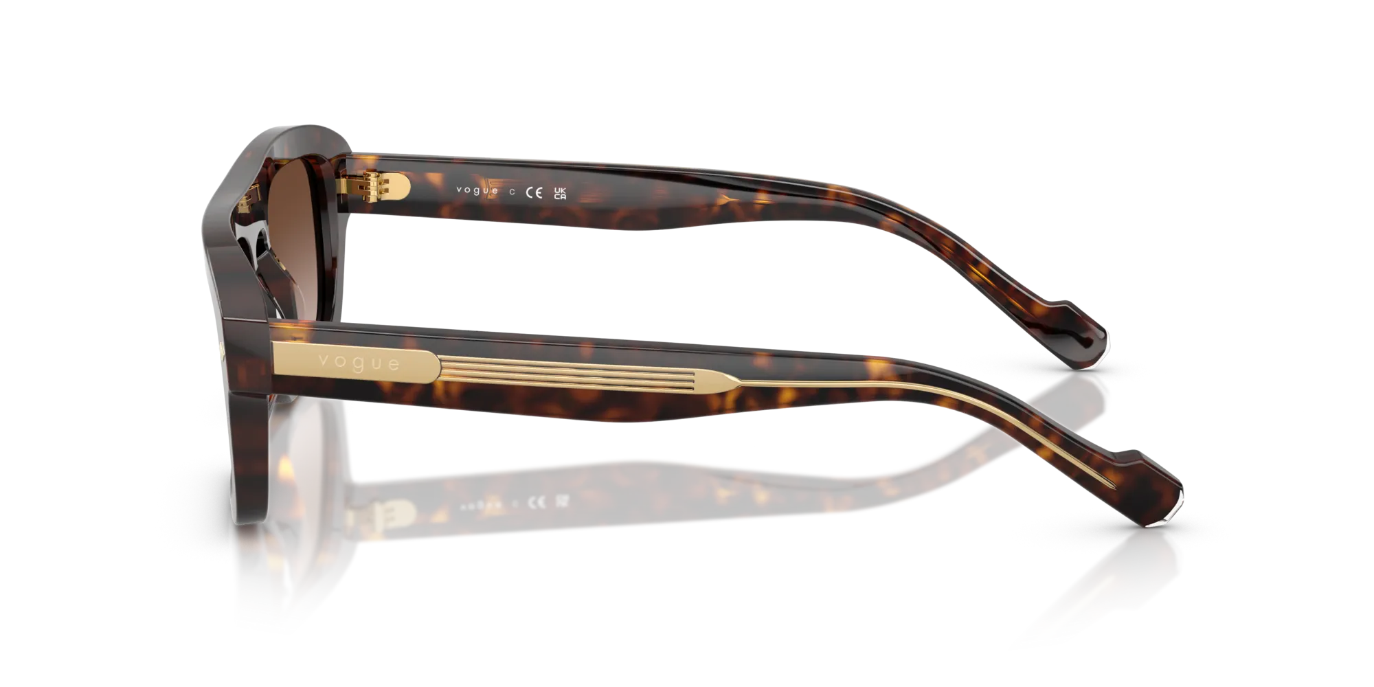 VOGUE EYEWEAR VO5620S W65613 Occhiali da sole Acetato Marrone Marrone Geometrica Normale Sfumato - immagine 4
