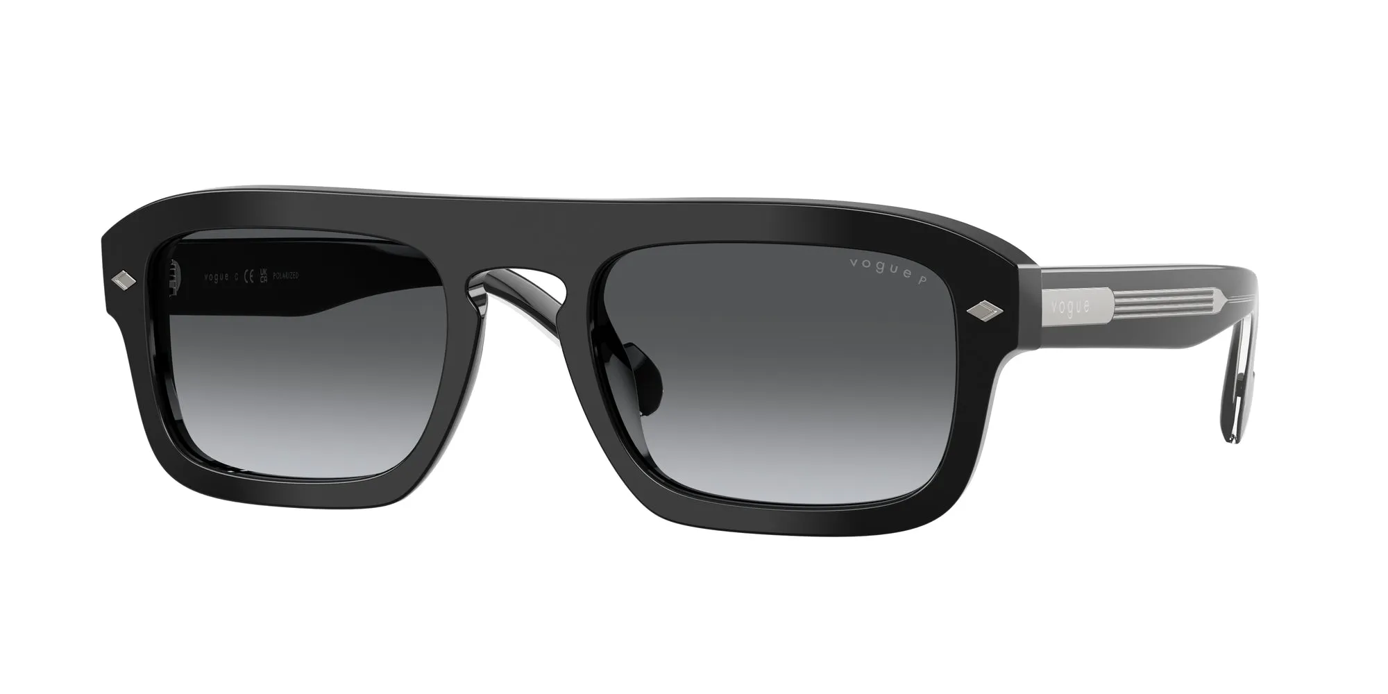 VOGUE EYEWEAR VO5620S W44/T3 Occhiali da sole Acetato Nero Grigio Geometrica Polarizzata Sfumato - immagine 1