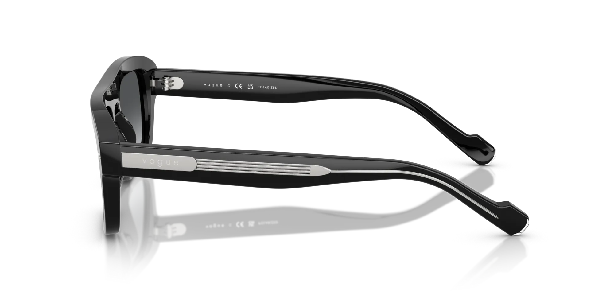 VOGUE EYEWEAR VO5620S W44/T3 Occhiali da sole Acetato Nero Grigio Geometrica Polarizzata Sfumato - immagine 4